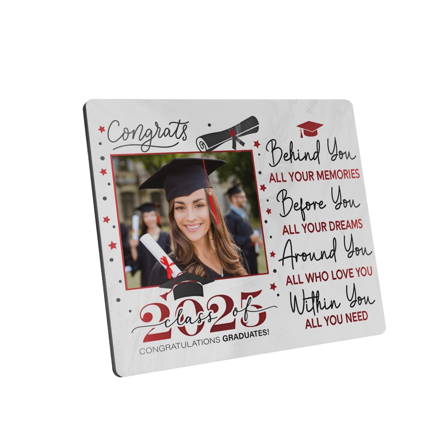 Graduation Gift - Custom Horizontal Wood Photo Frame 7X6 Inch