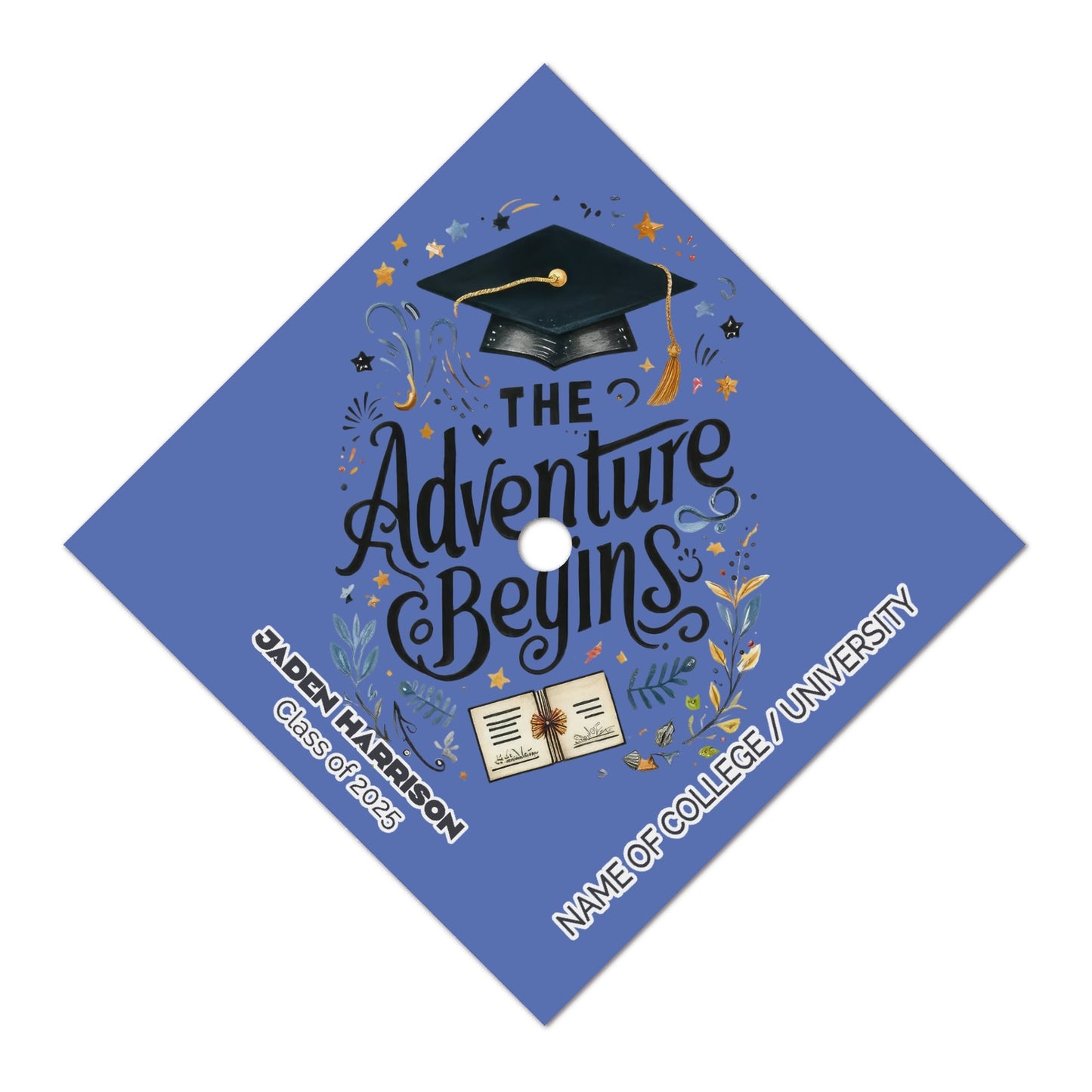 Adventure Begins Custom Graduation Cap Topper - Gift To 2025 Graduates