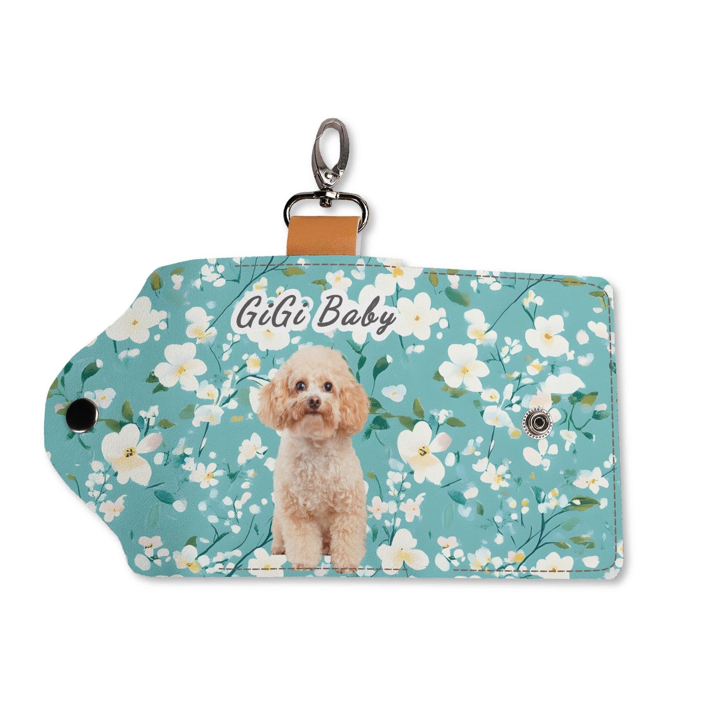 Spring Floral Custom Photo Key Chain Purse
