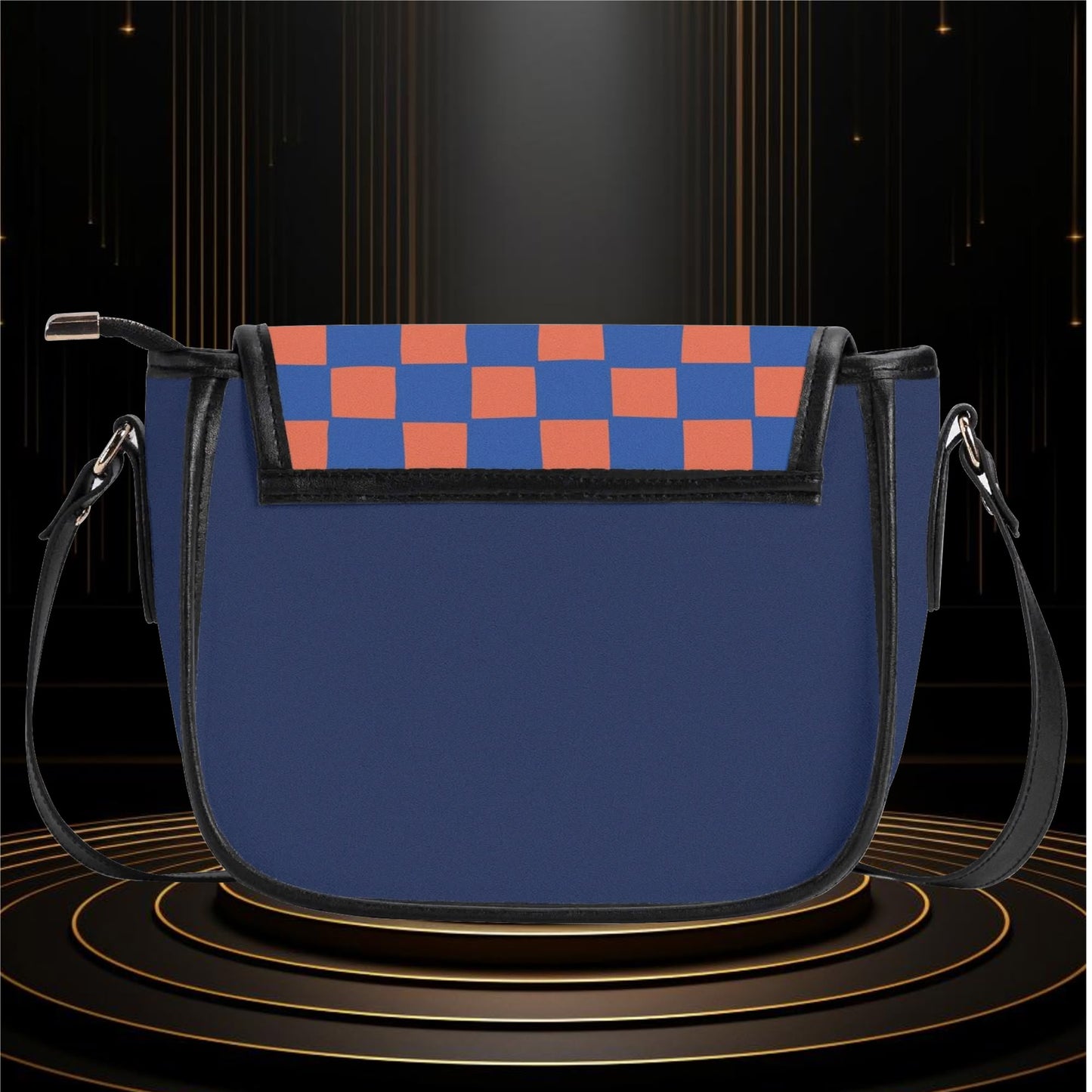 Custom Photo to Art Style - Custom Name New Version Top-grain Leather Saddle Bag