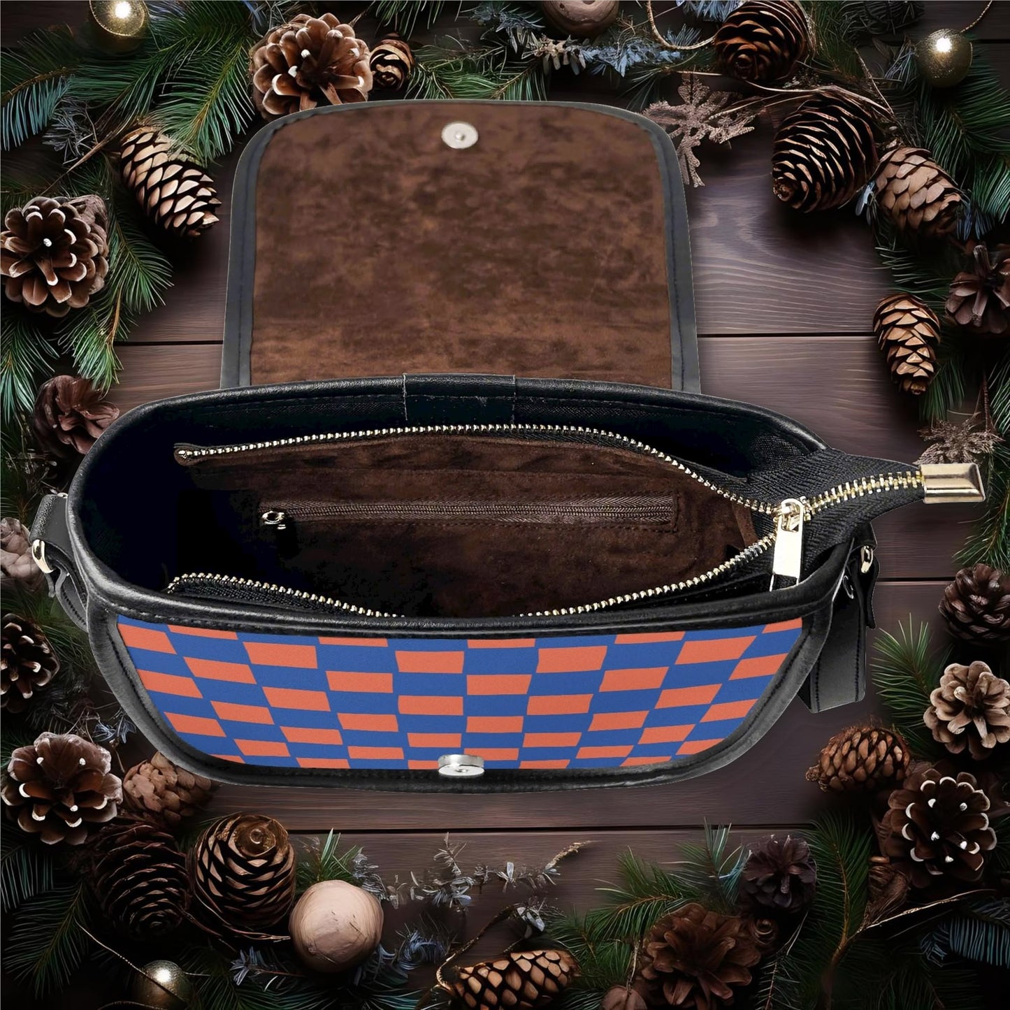 Custom Photo to Art Style - Custom Name New Version Top-grain Leather Saddle Bag