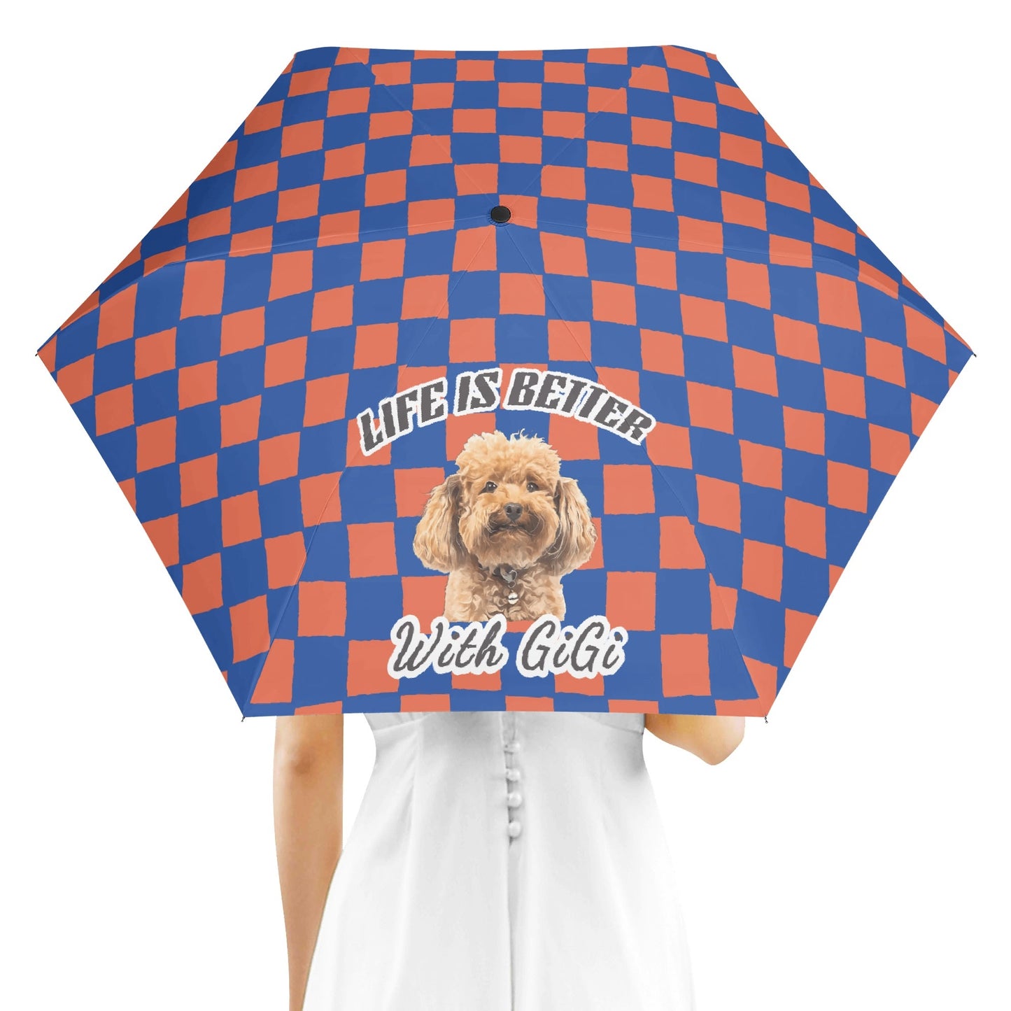 Custom Photo To Art Style Fully Auto Open & Close Umbrella - Gift For Parents and Pet Lover