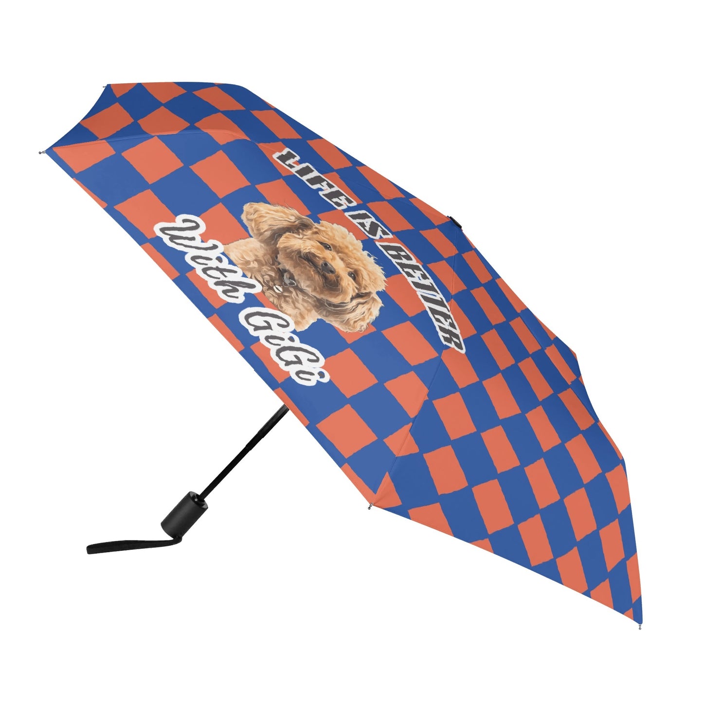Custom Photo To Art Style Fully Auto Open & Close Umbrella - Gift For Parents and Pet Lover