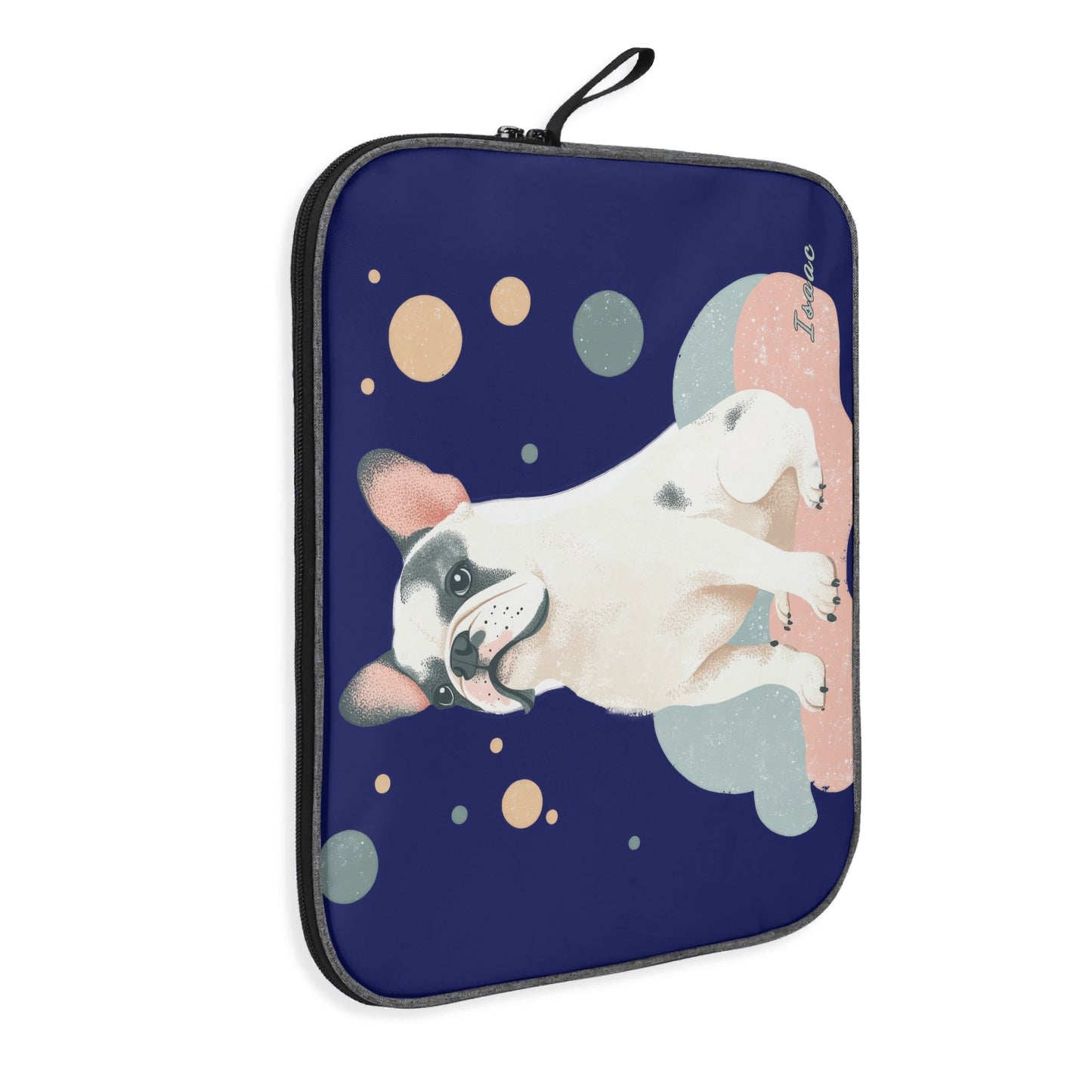 Bulldog Tablet Sleeve - Custom Name 13 inch 14 inch Laptop Bag - Gift For Dog Lovers