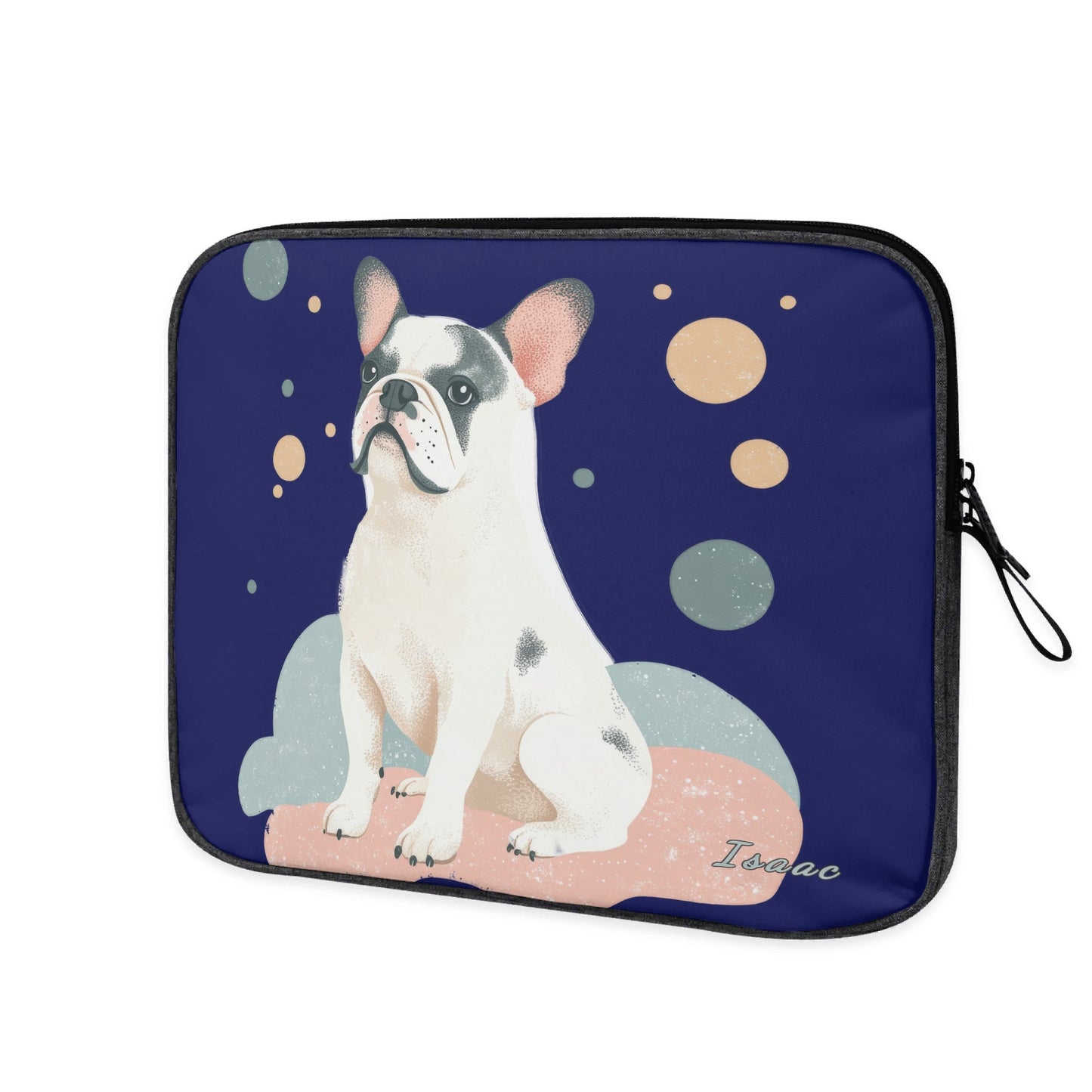 Bulldog Tablet Sleeve - Custom Name 13 inch 14 inch Laptop Bag - Gift For Dog Lovers