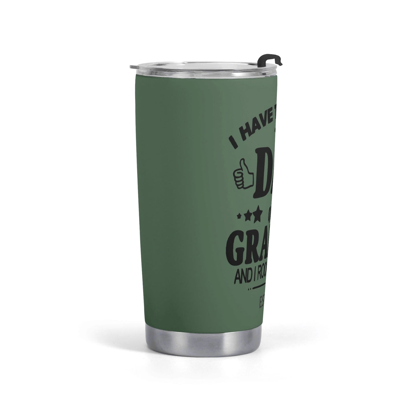 I have Two Titles Dad and Grandpa Stainless Steel 20oz Car Tumbler, Personalized Year