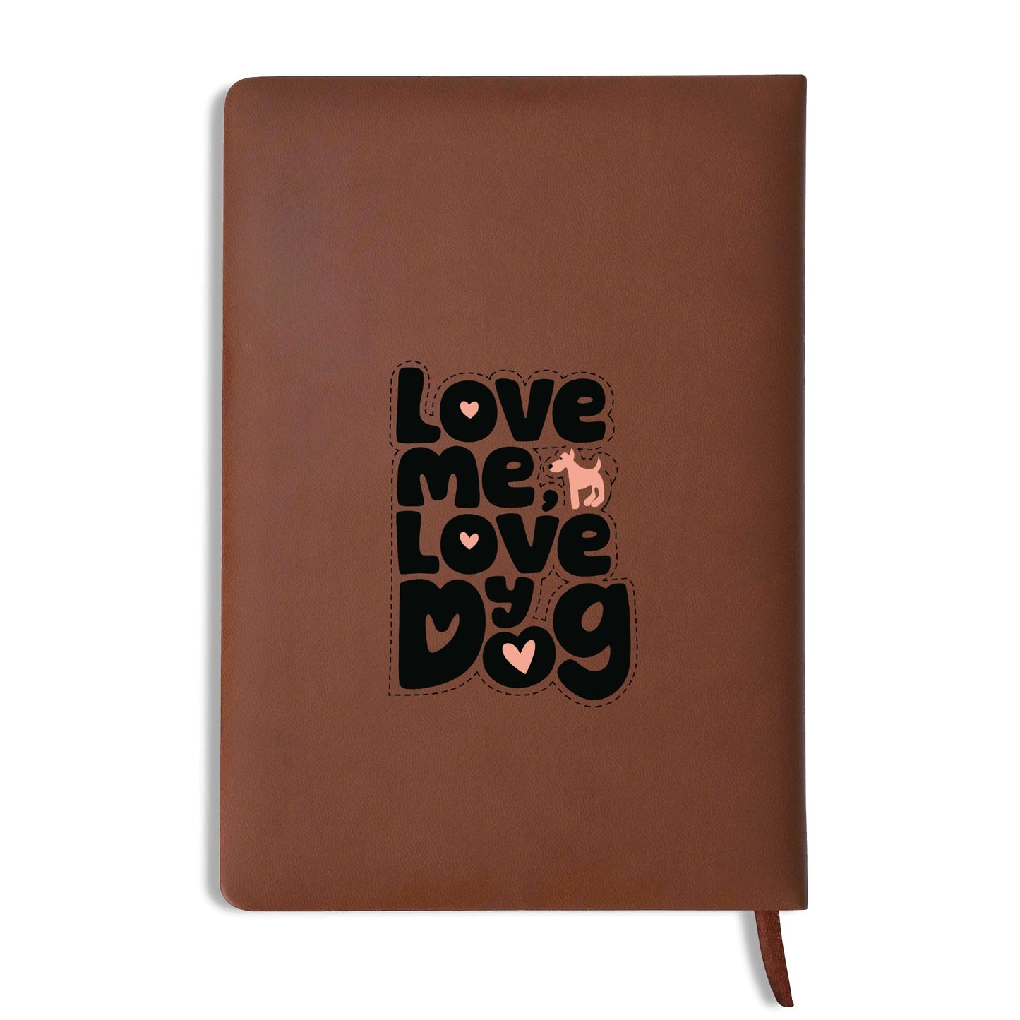 Photo To Digital Art Style - Custom Dog 2 Sides Print PU Black and Brown Notebook