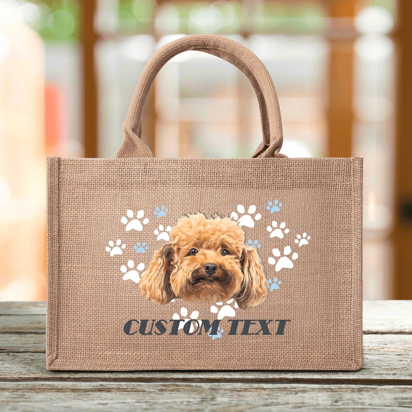 Tote Bag Custom Dog or Cat Photo and Text - Unique Art Style From Photo - Furevermama