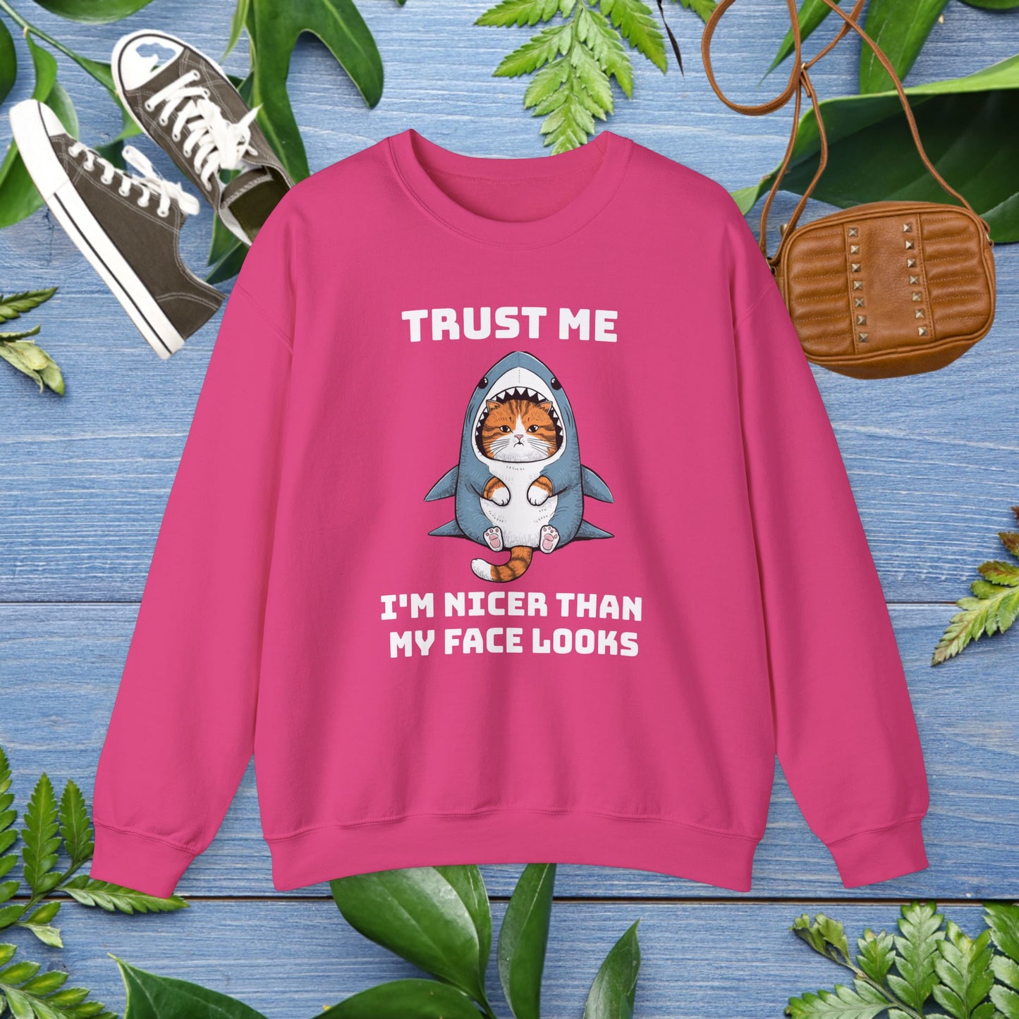 Cat in Shark Costume Unisex Sweatshirt - furevermama