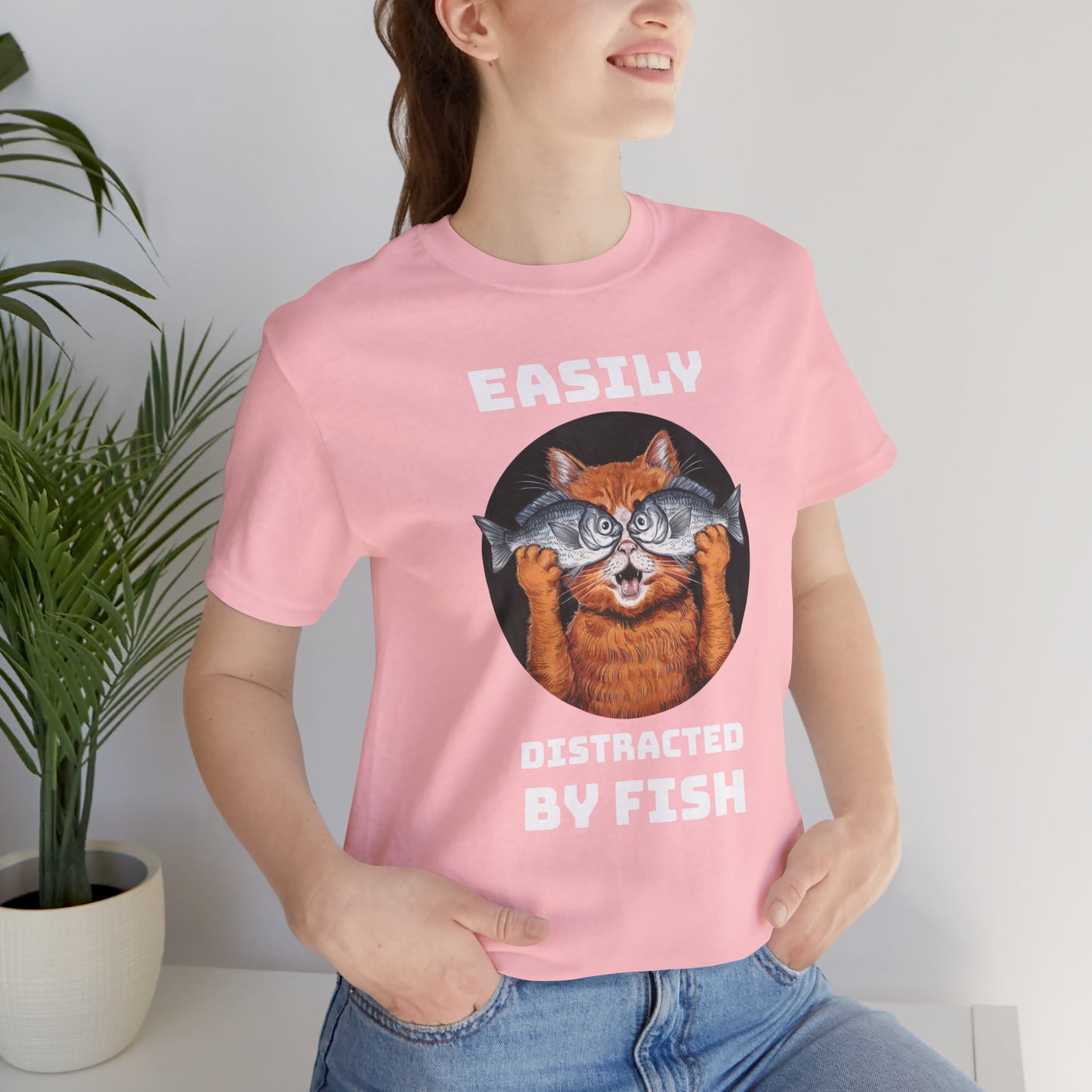 Easily Distracted by Fish, Cat T-Shirt - furevermama
