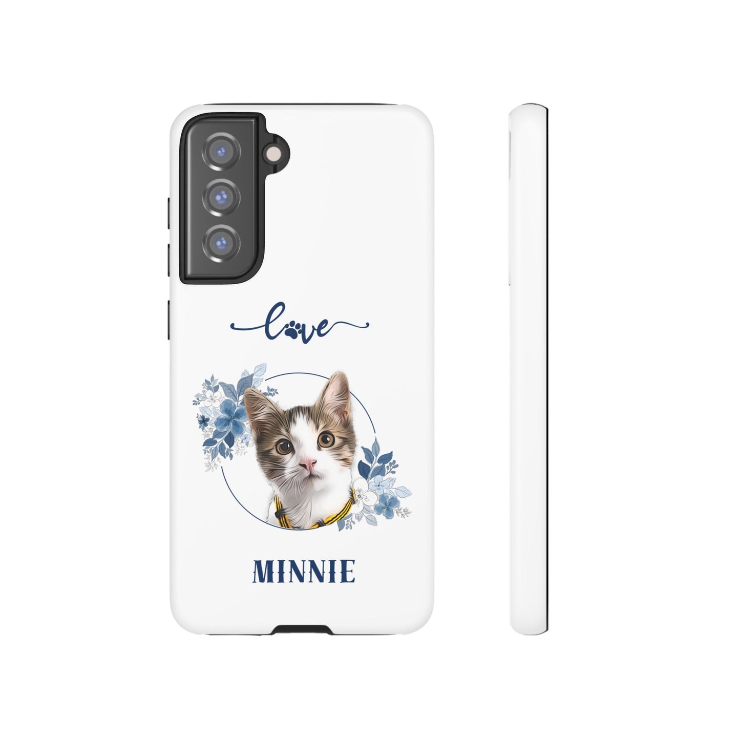 Custom Pet Portrait In Flower Circle Phone Case - furevermama