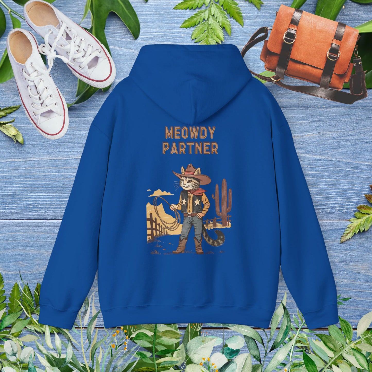 The Meowdy Partner Cat Unisex Hoodie (Back Print) - furevermama
