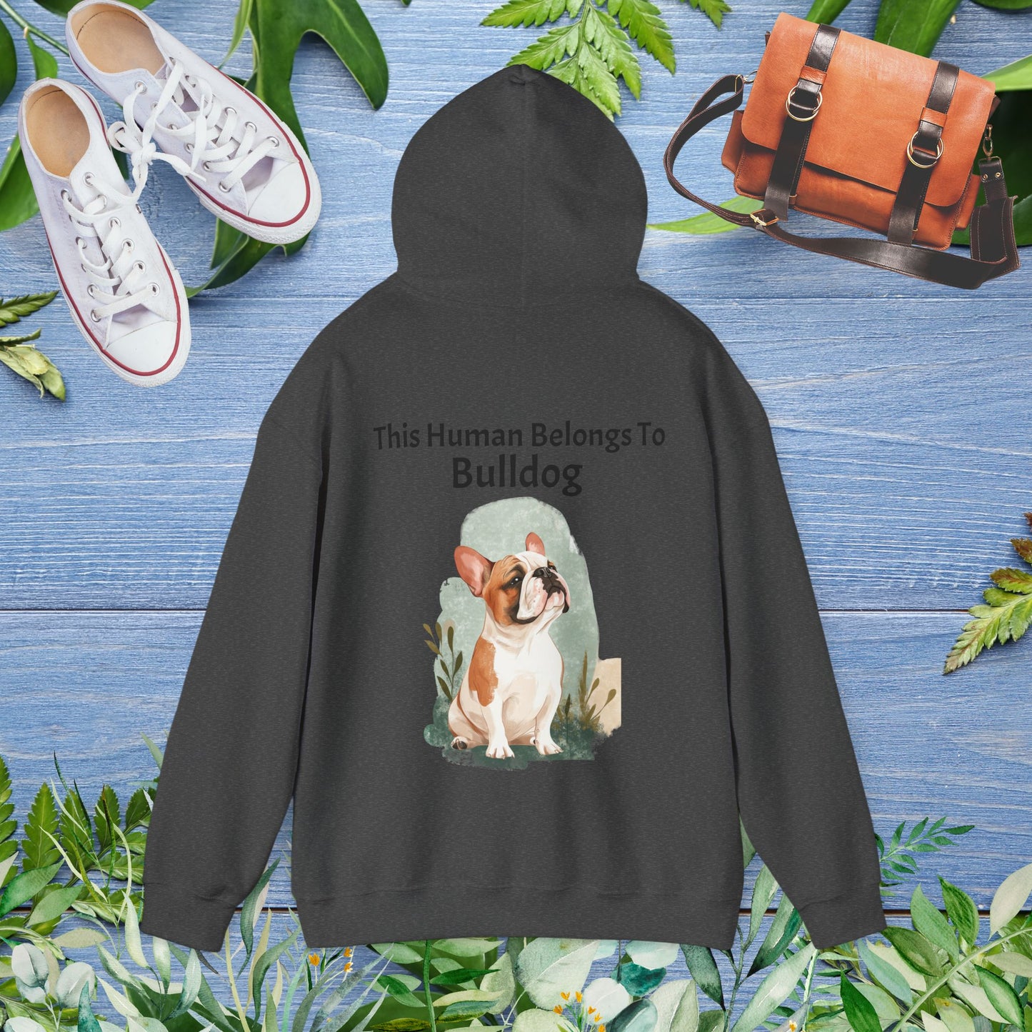 This Human Belongs to Bulldog Unisex Hoodie - furevermama