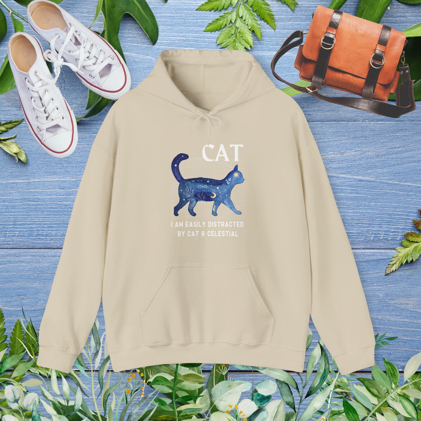 Cat and Celestial Unisex Hoodie - furevermama