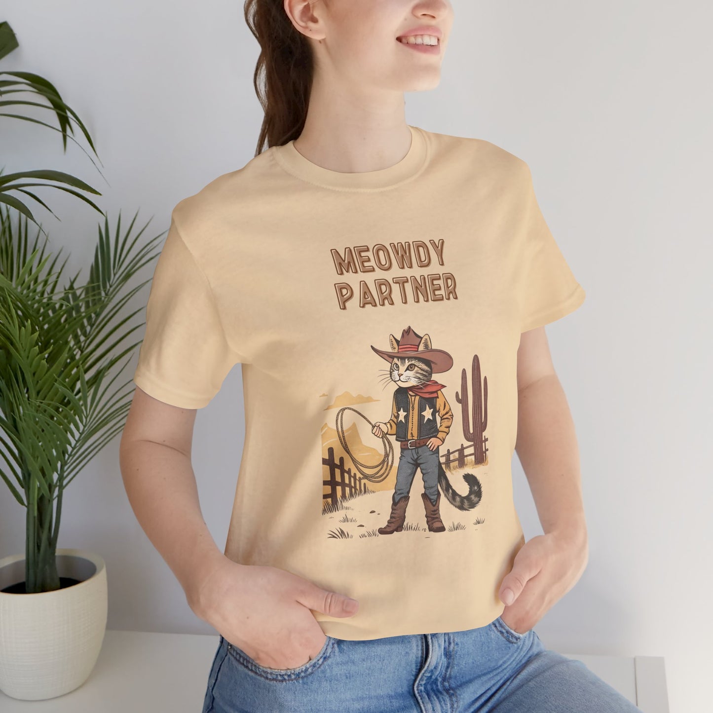 The Meowdy Partner - Cowboy Cat Image T-Shirt - furevermama