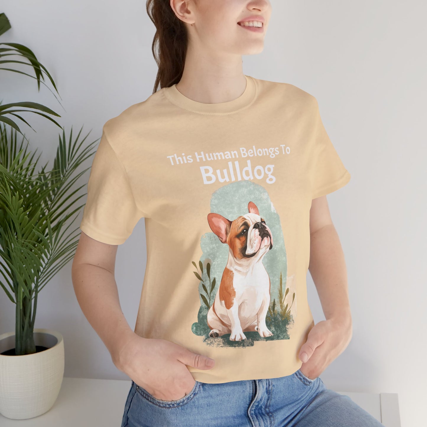 This Human Belongs To Bulldog Jersey Tee - furevermama