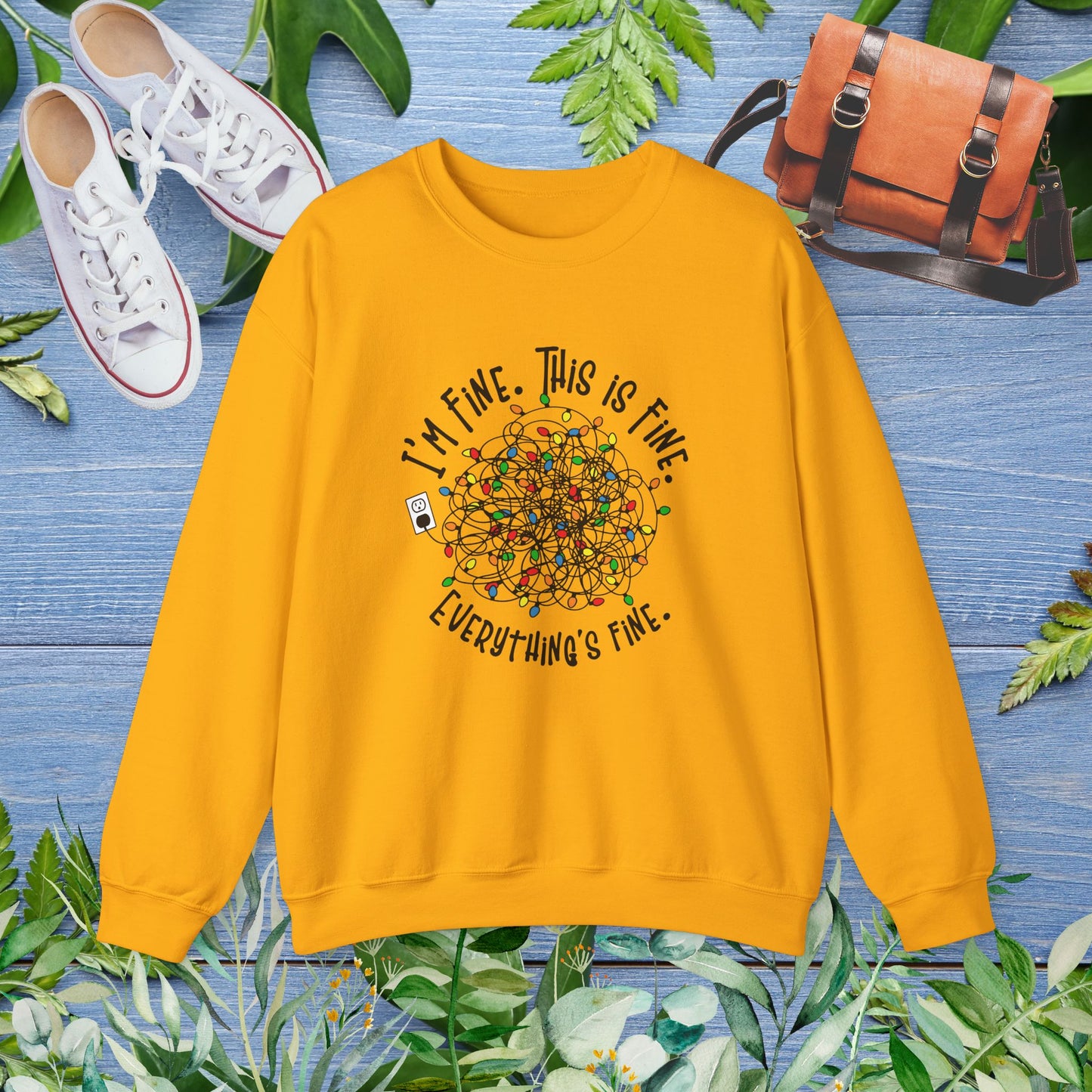 Everything Is Fine Unisex Heavy Blend™ Crewneck Sweatshirt - furevermama