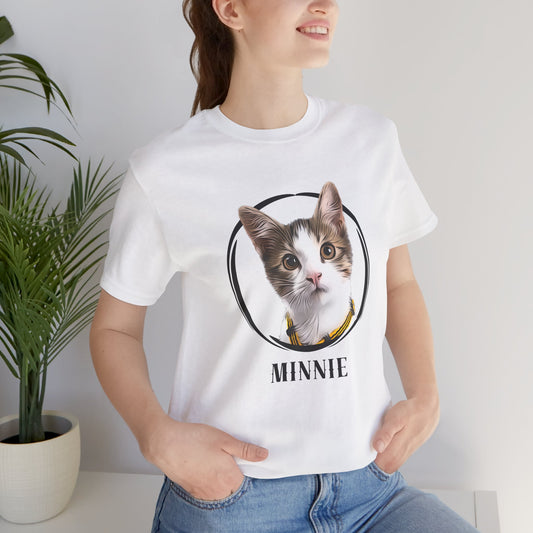 Custom Pet Portrait, Circle Frame Unisex T-Shirt - furevermama
