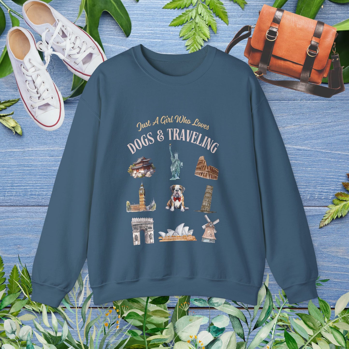 (Custom) Just A Girl Who Loves Dogs and Traveling Sweatshirt - furevermama