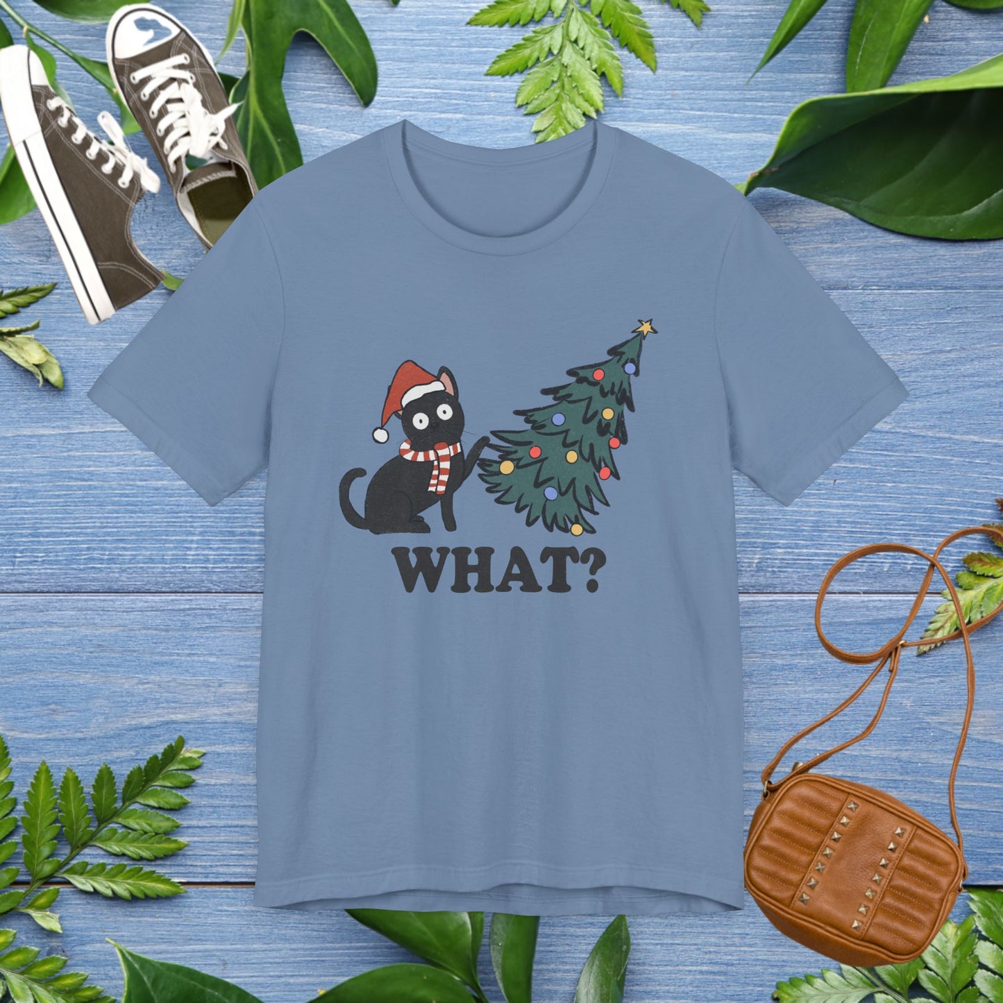 Christmas Tree & Cat Unisex Short Sleeve T-Shirt - furevermama