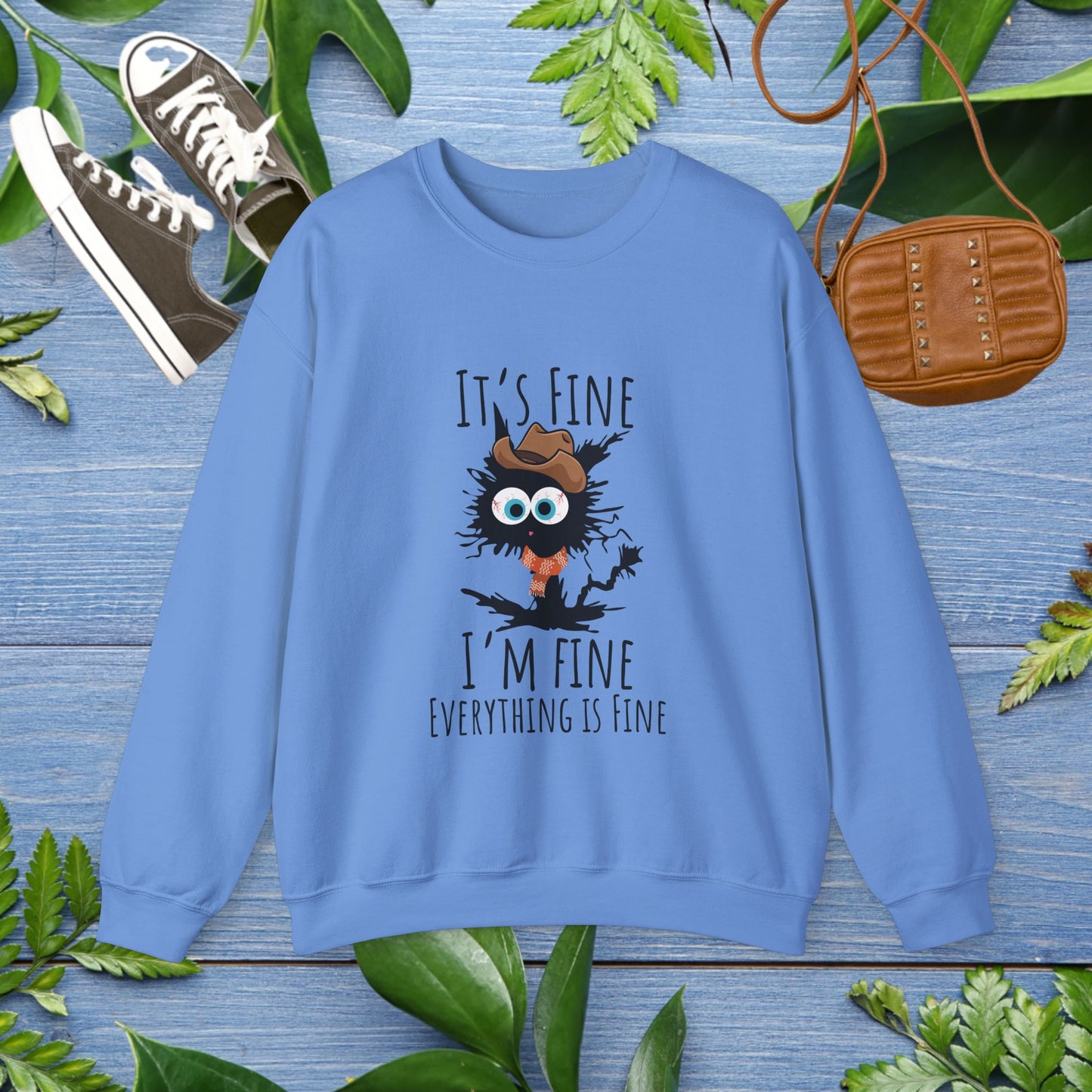 Everything Is Fine Meowdy Sweatshirt - furevermama