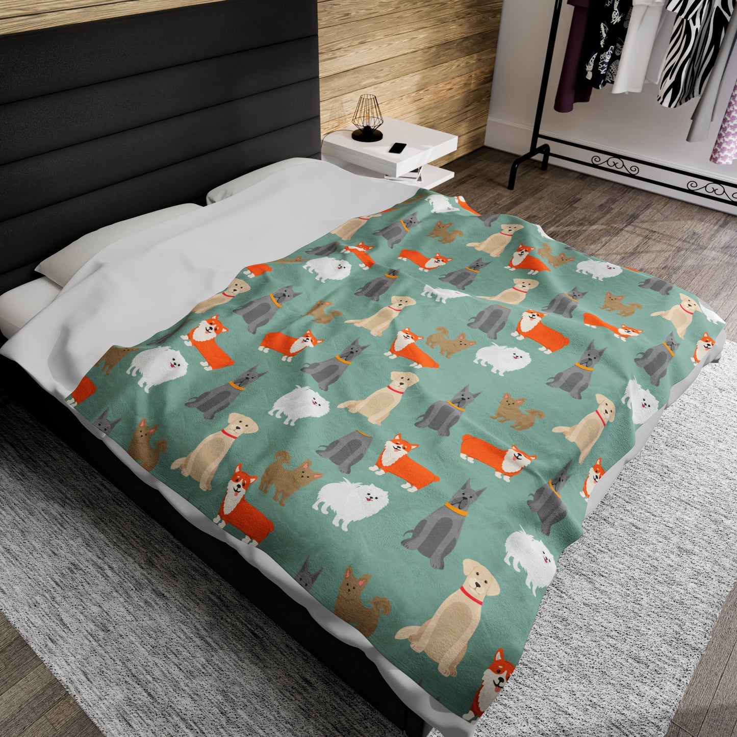 Dog Pattern Velveteen Plush Blanket - furevermama
