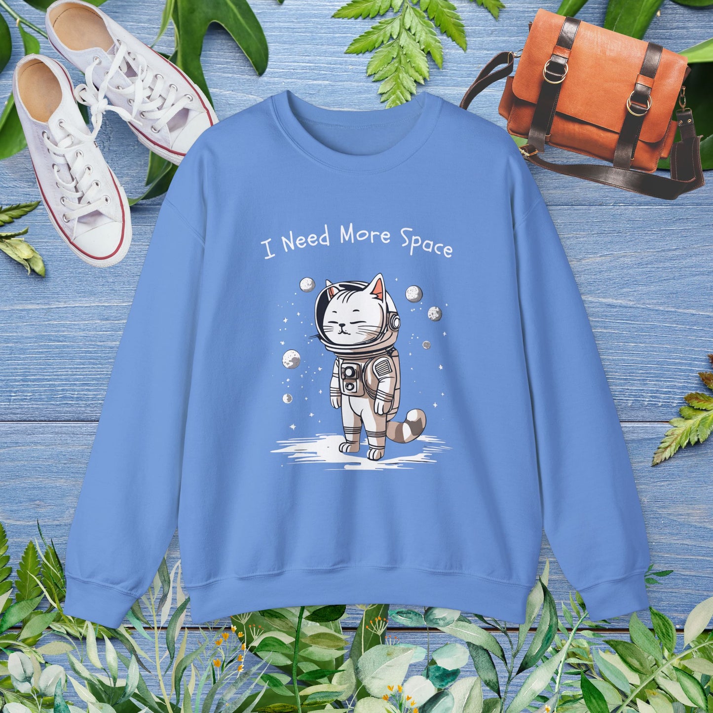 Space Cat Unisex Heavy Blend Crewneck Sweatshirt - furevermama