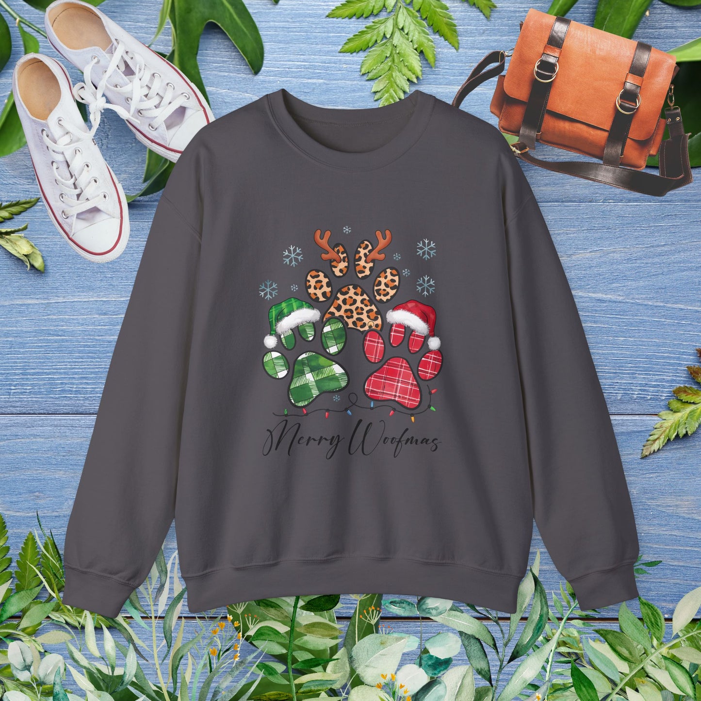 Merry Woofmas Pawprint Unisex Sweatshirt - furevermama