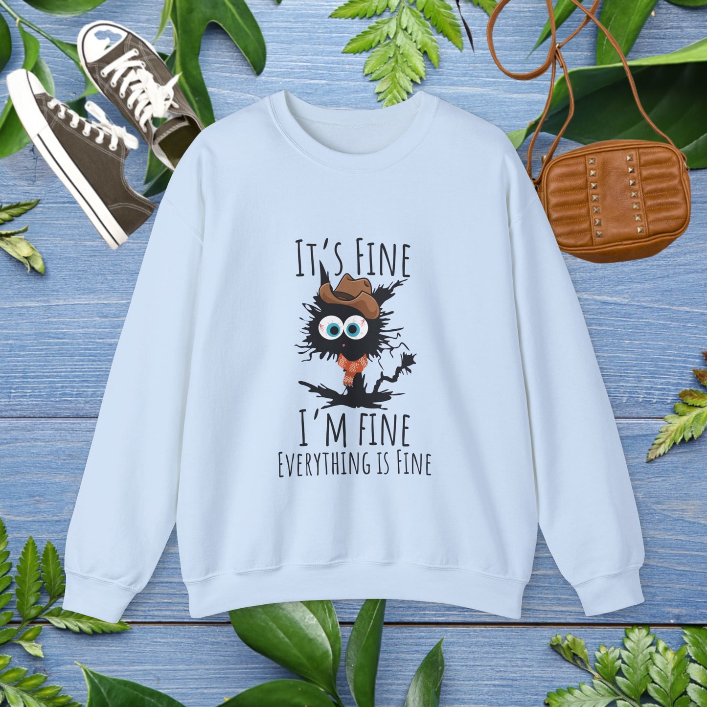 Everything Is Fine Meowdy Sweatshirt - furevermama