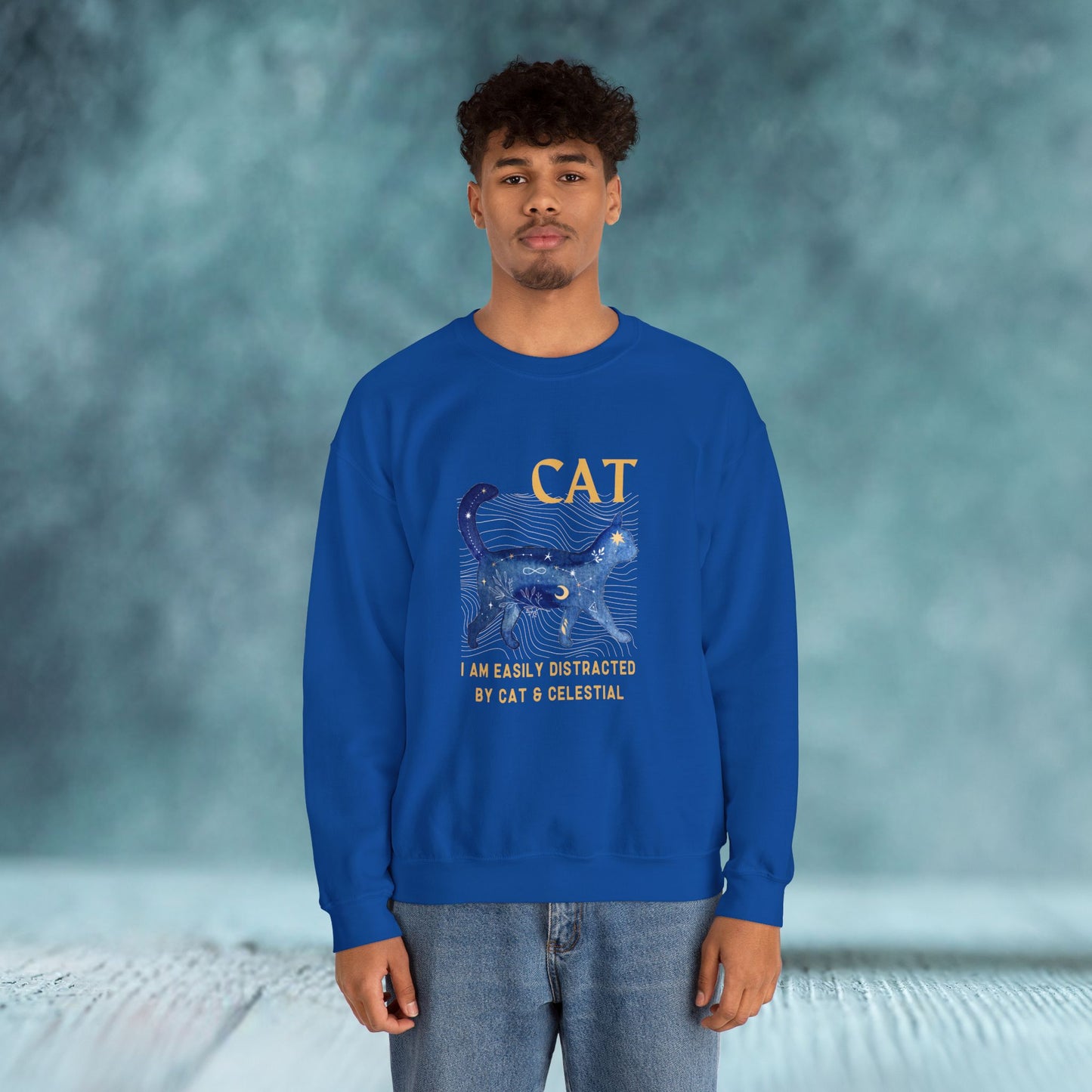 Cat and Celestial Crewneck Sweatshirt - furevermama