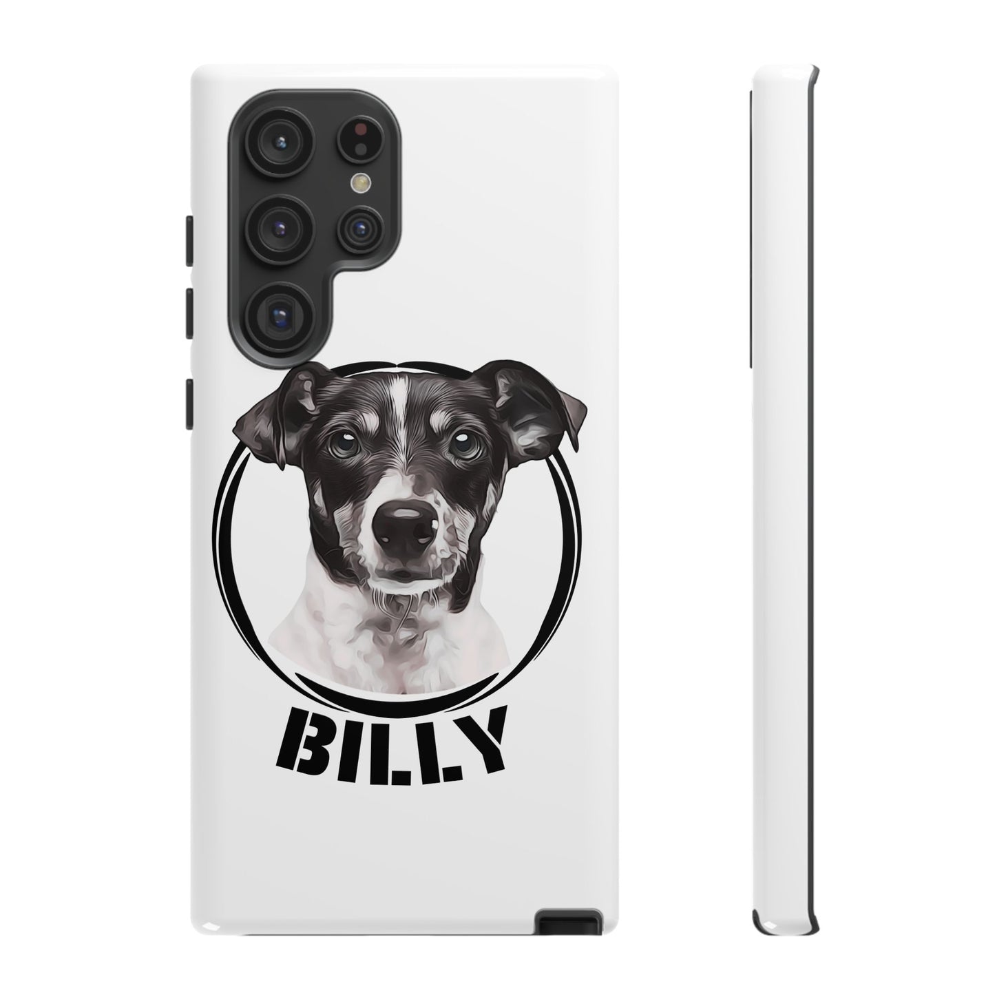 Custom Pet Portrait Phone Case, Black and White - furevermama
