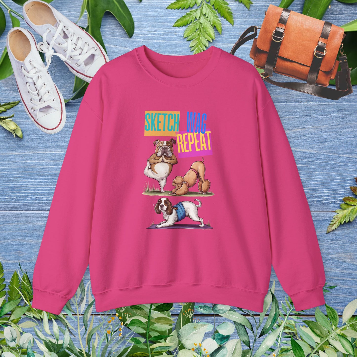 Sketch Wag Repeat Dog Lover Sweatshirt - furevermama