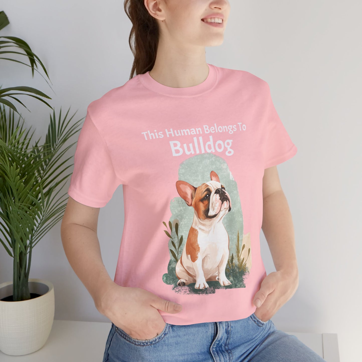 This Human Belongs To Bulldog Jersey Tee - furevermama