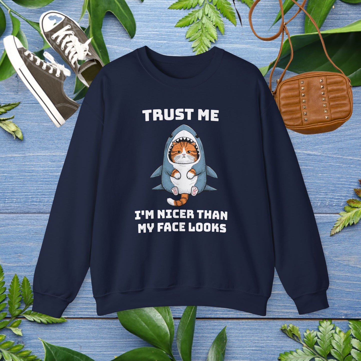 Cat in Shark Costume Unisex Sweatshirt - furevermama