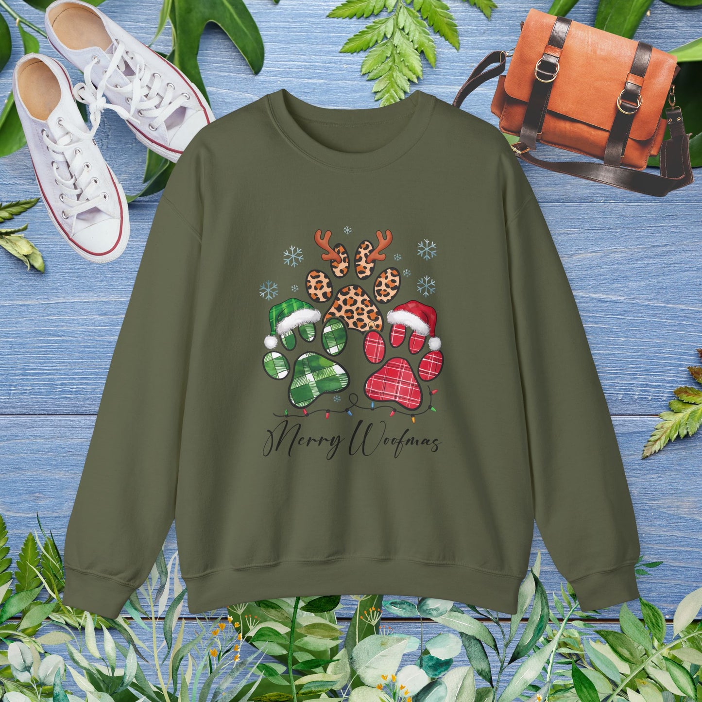 Merry Woofmas Pawprint Unisex Sweatshirt - furevermama
