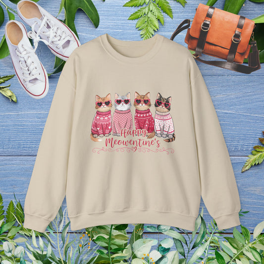 Happy Meowentine's Crewneck Sweatshirt - furevermama