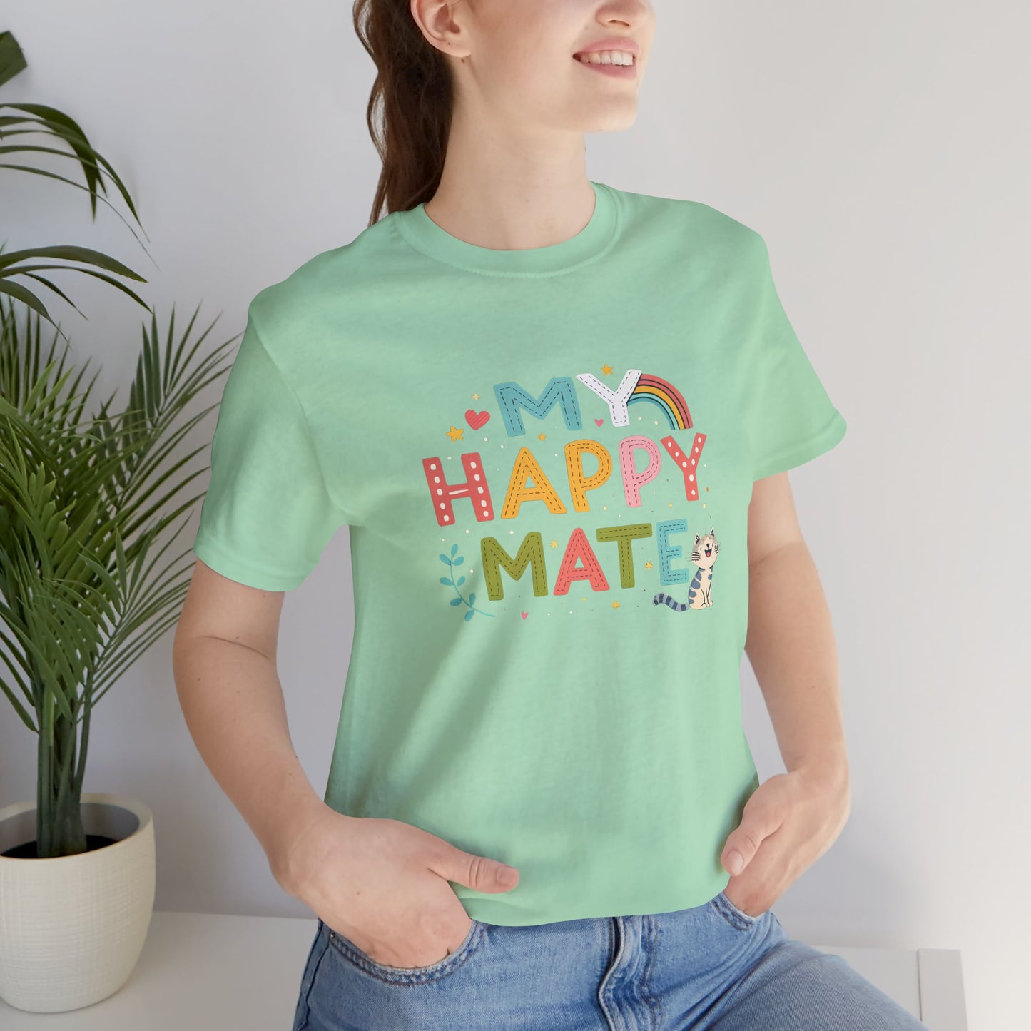 My Happy Mate Cat Graphic T-Shirt - furevermama