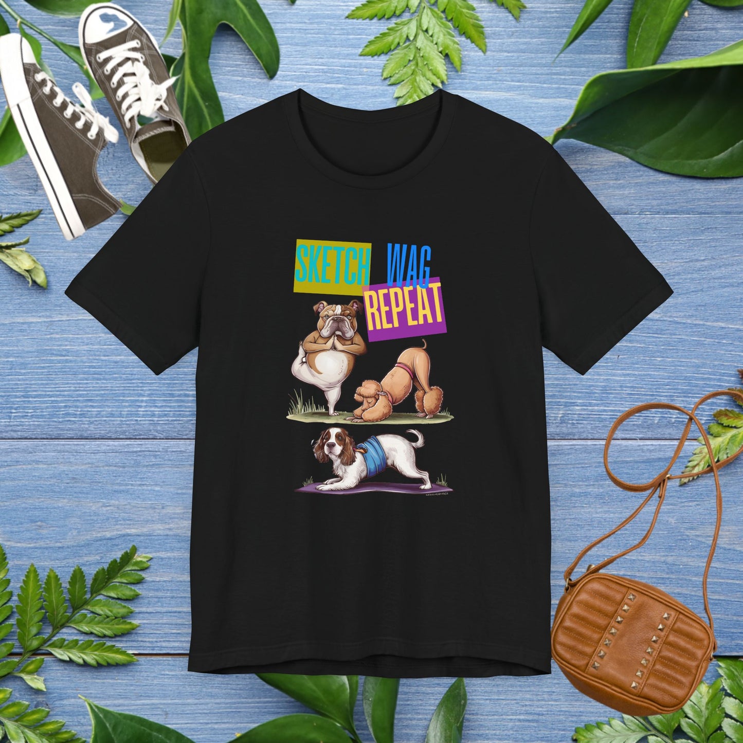 Sketch Wag Repeat Dog Lover T-Shirt - furevermama