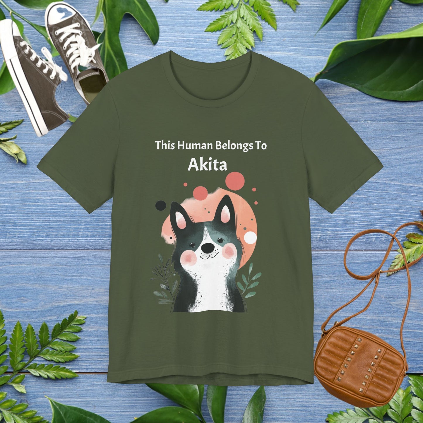 This Human Belongs To Akita T-Shirt - furevermama