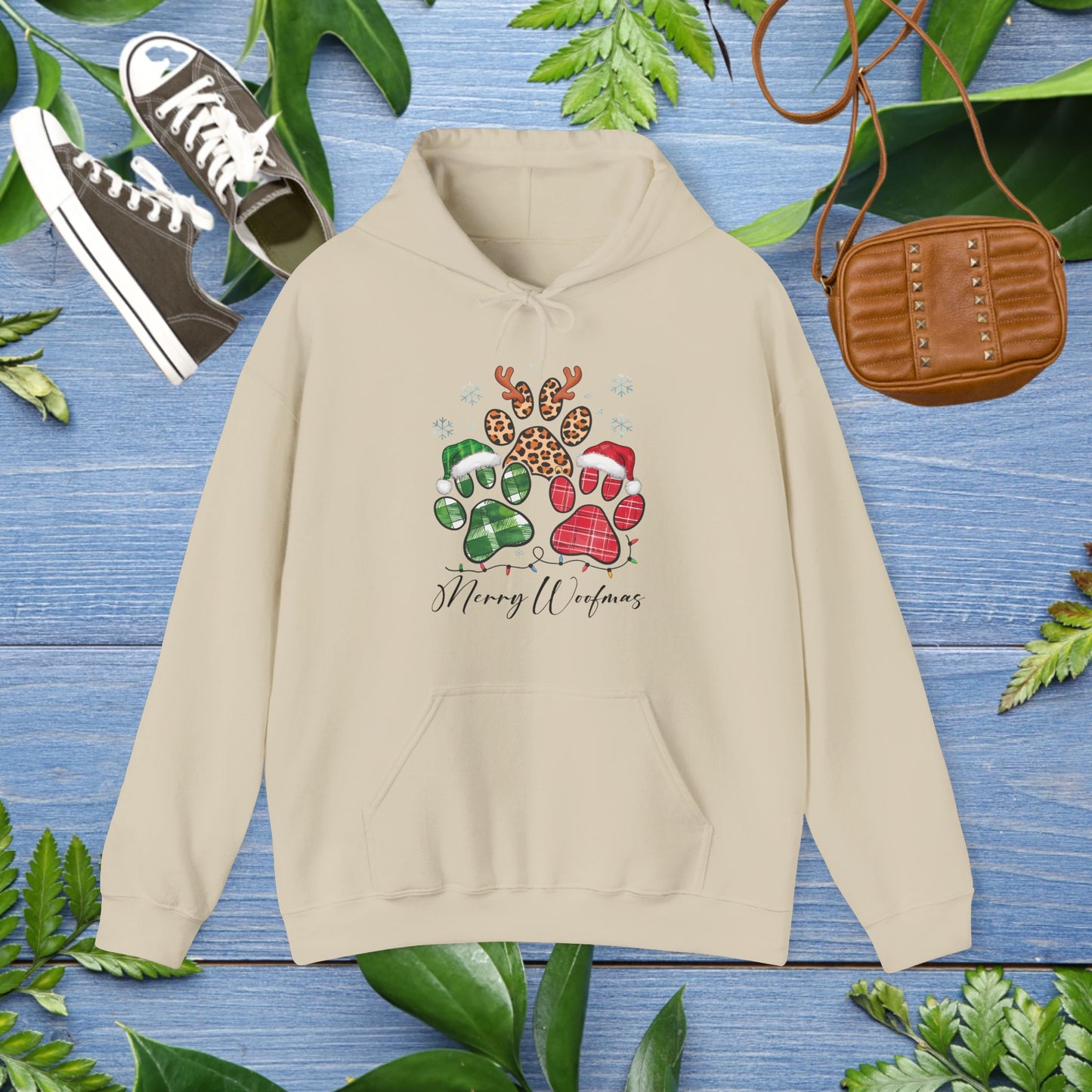Merry Woofmas Pawprint Unisex Hoodie - furevermama