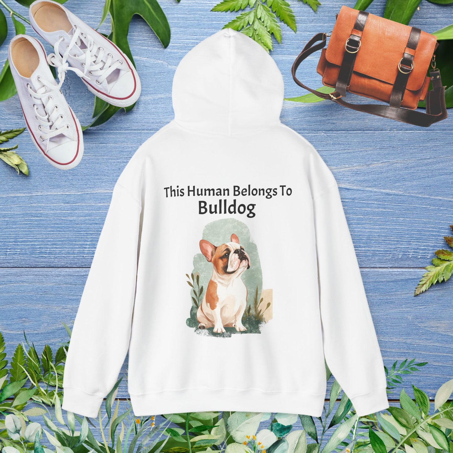 This Human Belongs to Bulldog Unisex Hoodie - furevermama