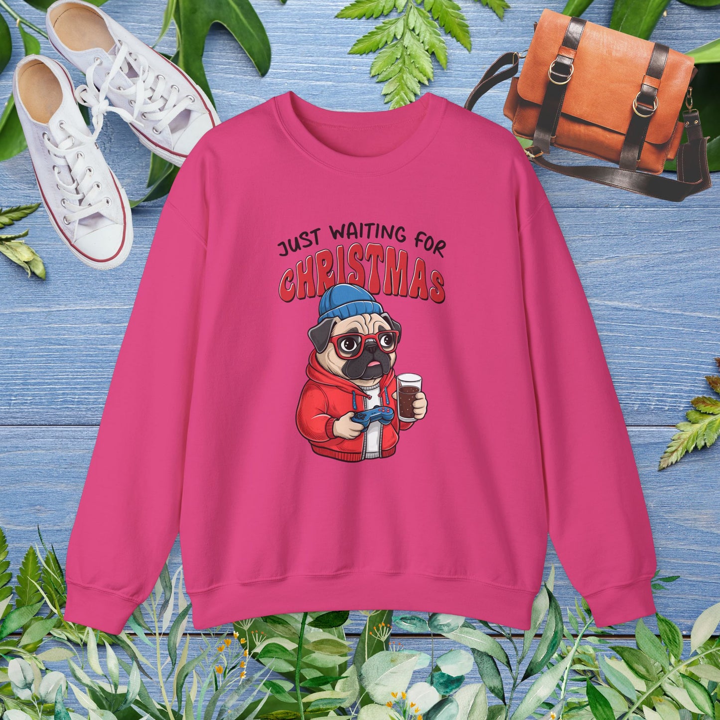 Just Waiting For Christmas, Bulldog Unisex Sweatshirt - furevermama