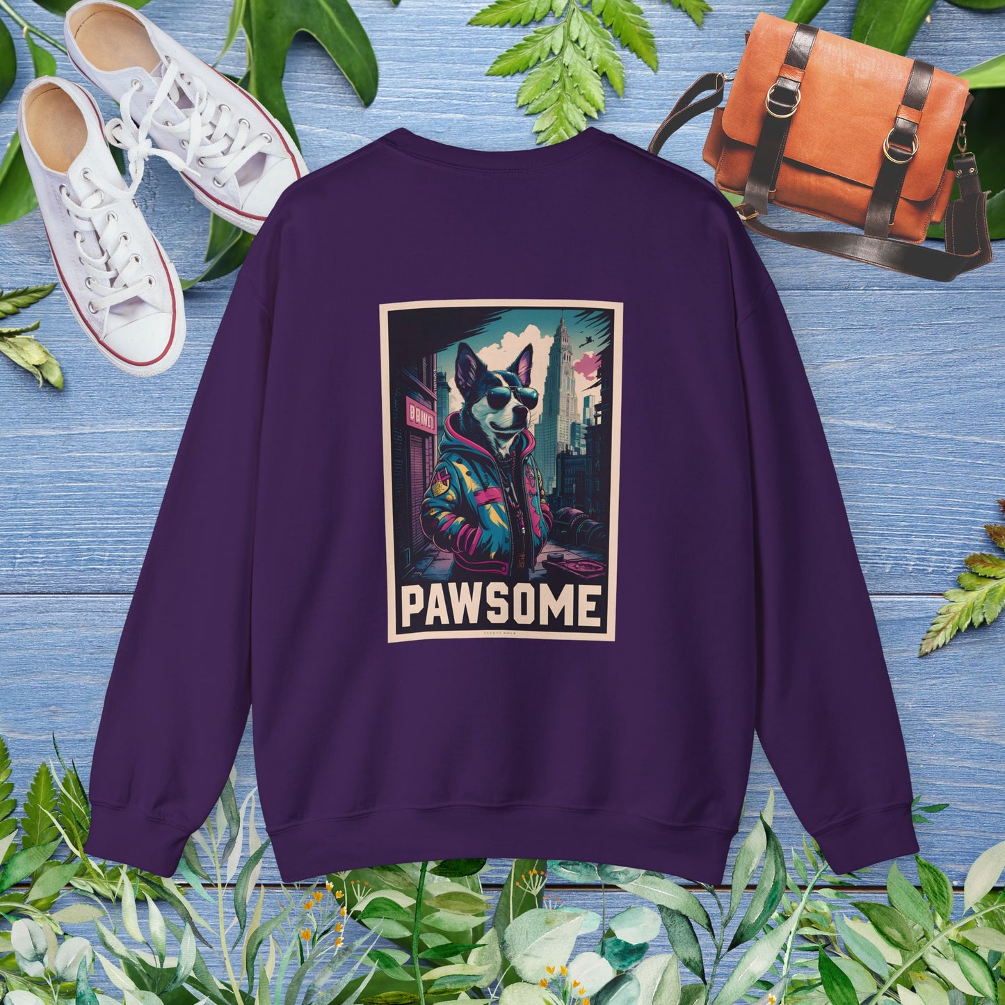 Pawsome Dog Crewneck Sweatshirt (Double Sided) - furevermama