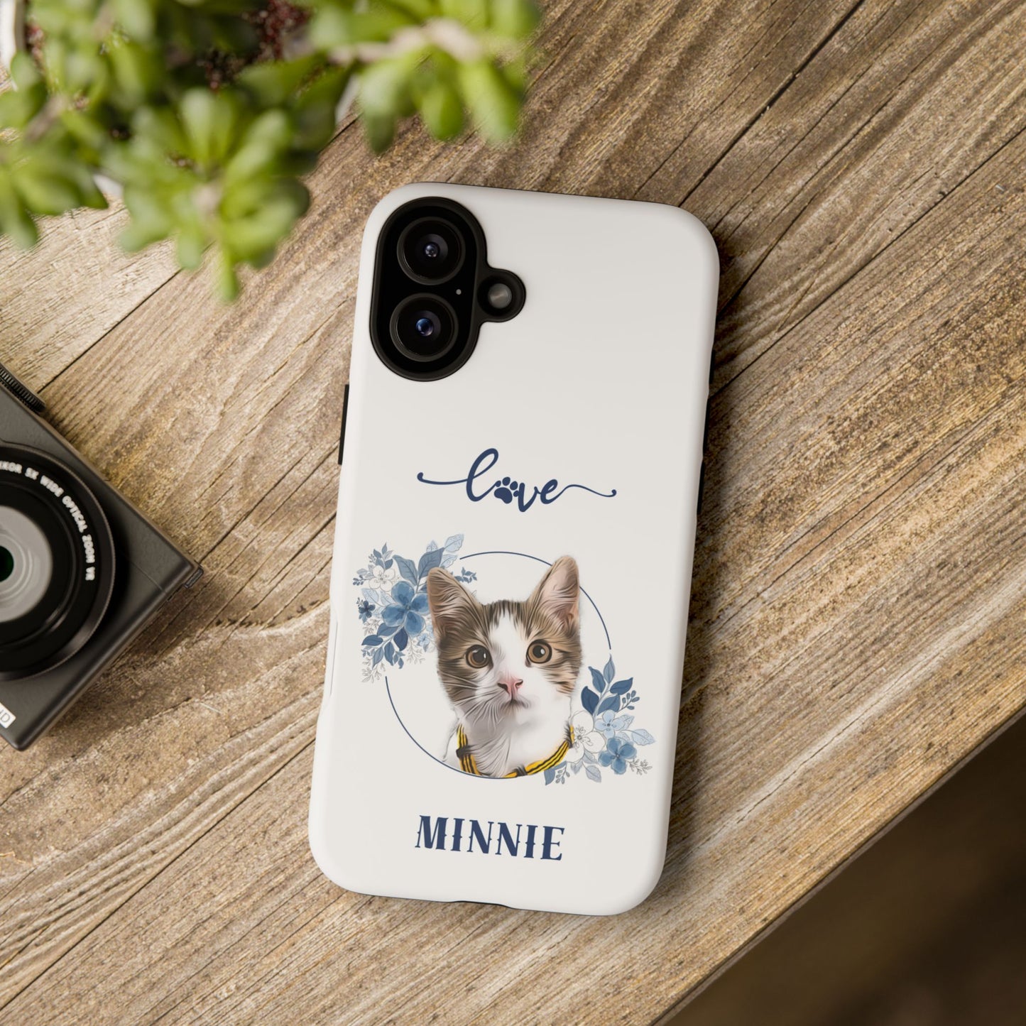 Custom Pet Portrait In Flower Circle Phone Case - furevermama
