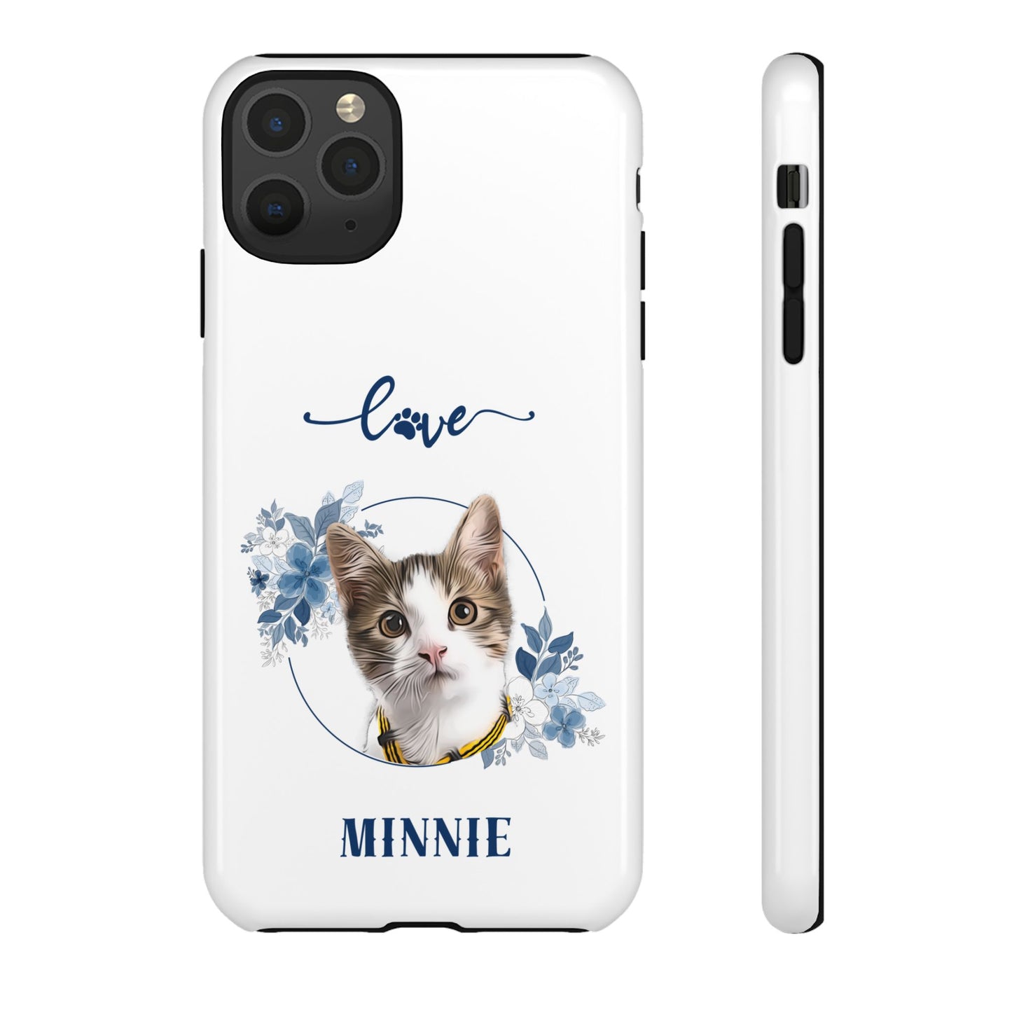 Custom Pet Portrait In Flower Circle Phone Case - furevermama