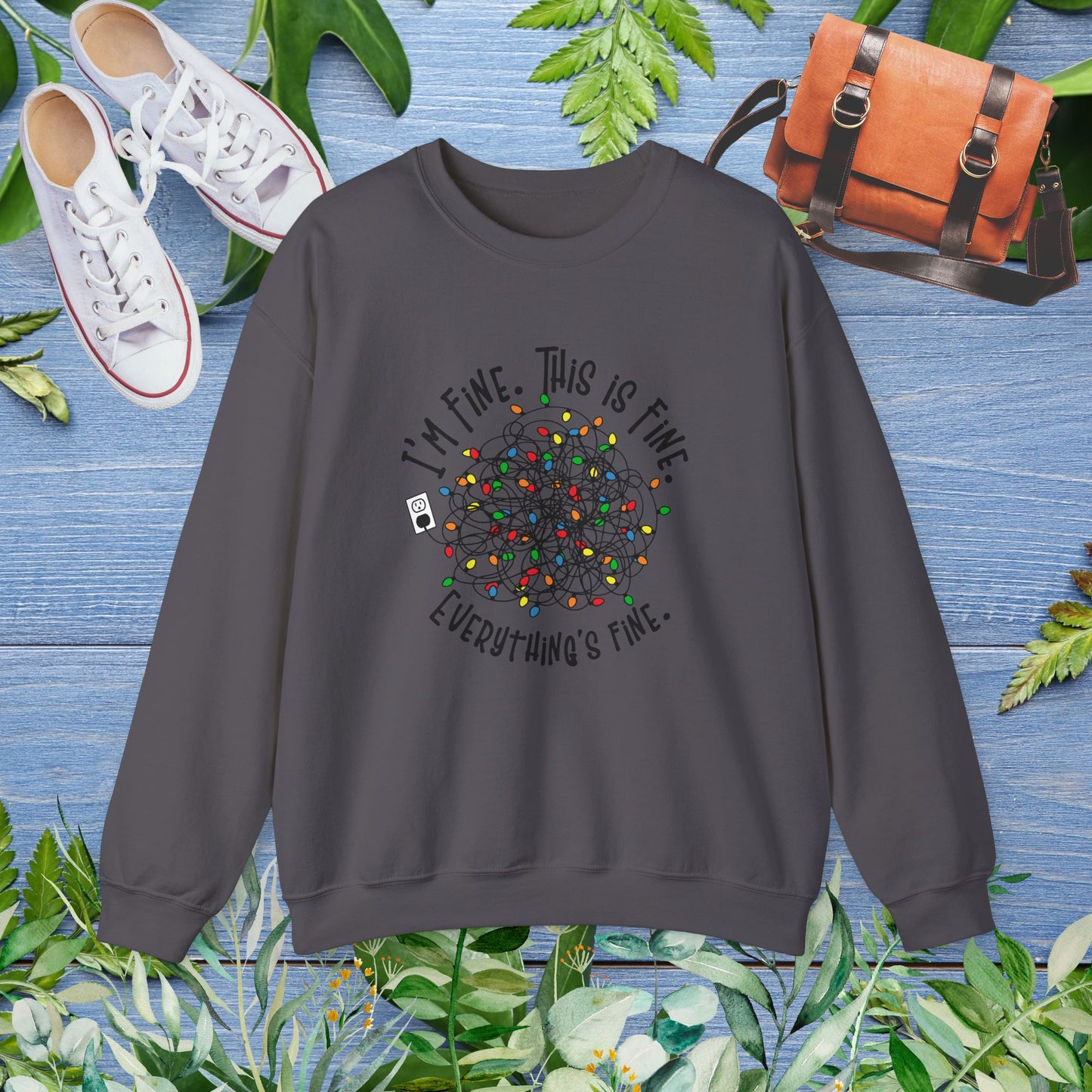 Everything Is Fine Unisex Heavy Blend™ Crewneck Sweatshirt - furevermama