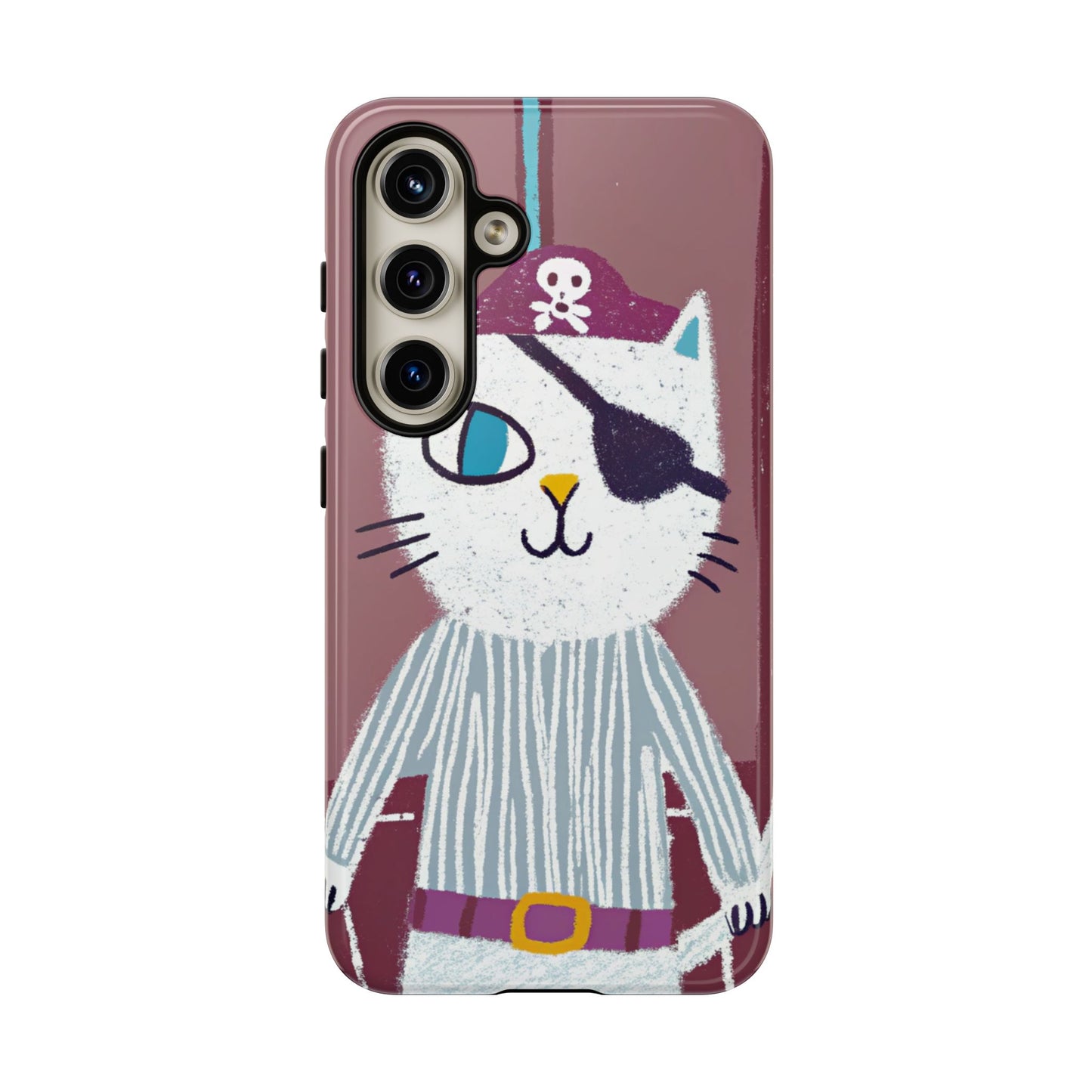 Phone Cases - Hand-Drawn Pirate Cat Design for Cat Lovers