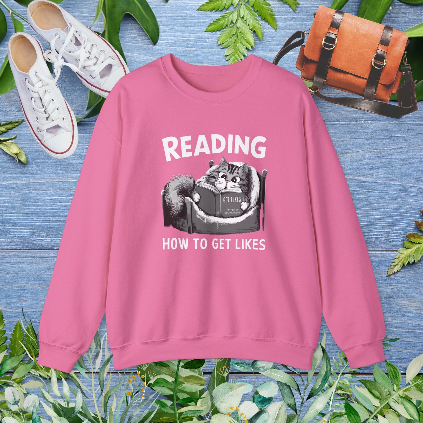 Cat Reading Book 'How to Get Like' Sweatshirt - furevermama