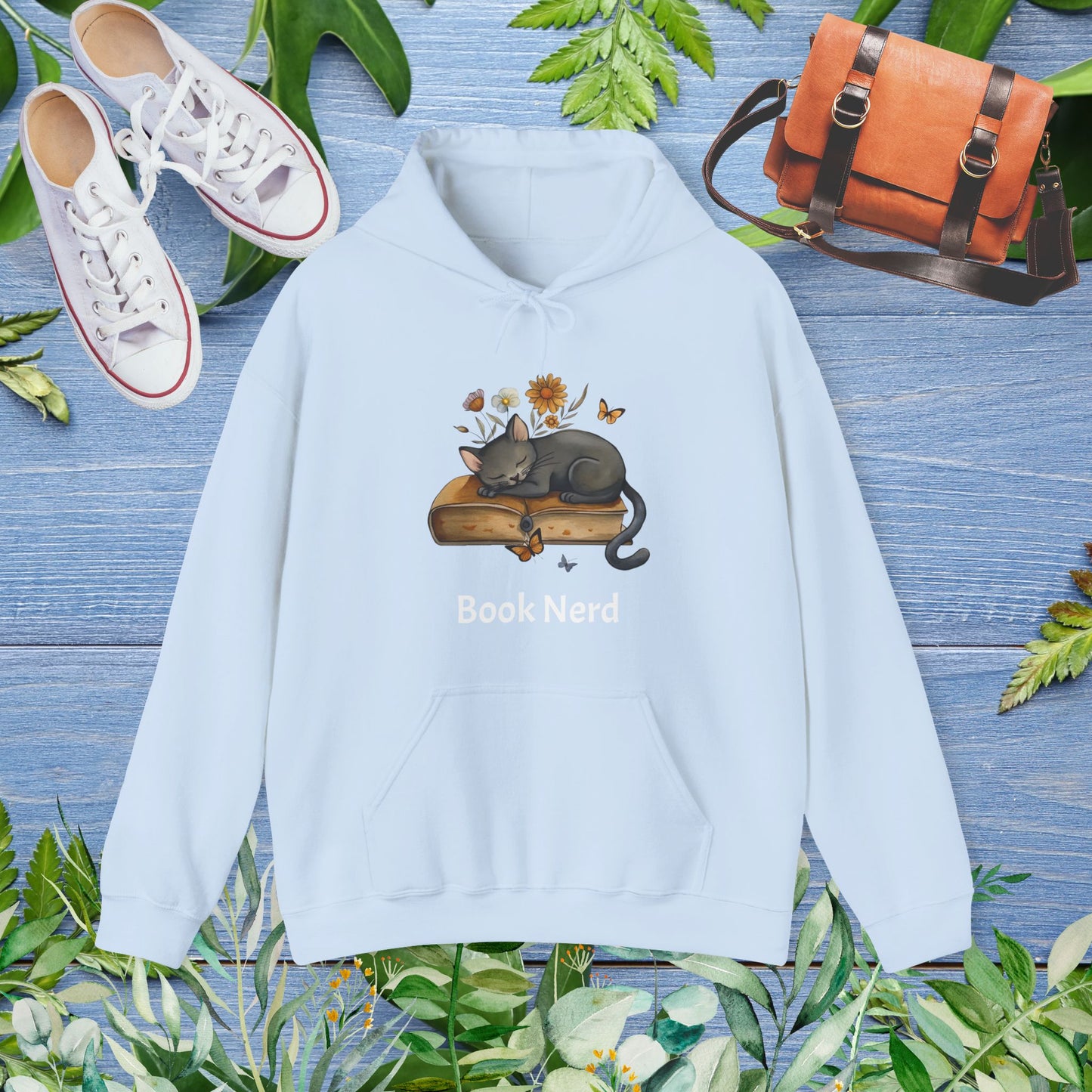 Cat The Book Nerb Unisex Hoodie - furevermama