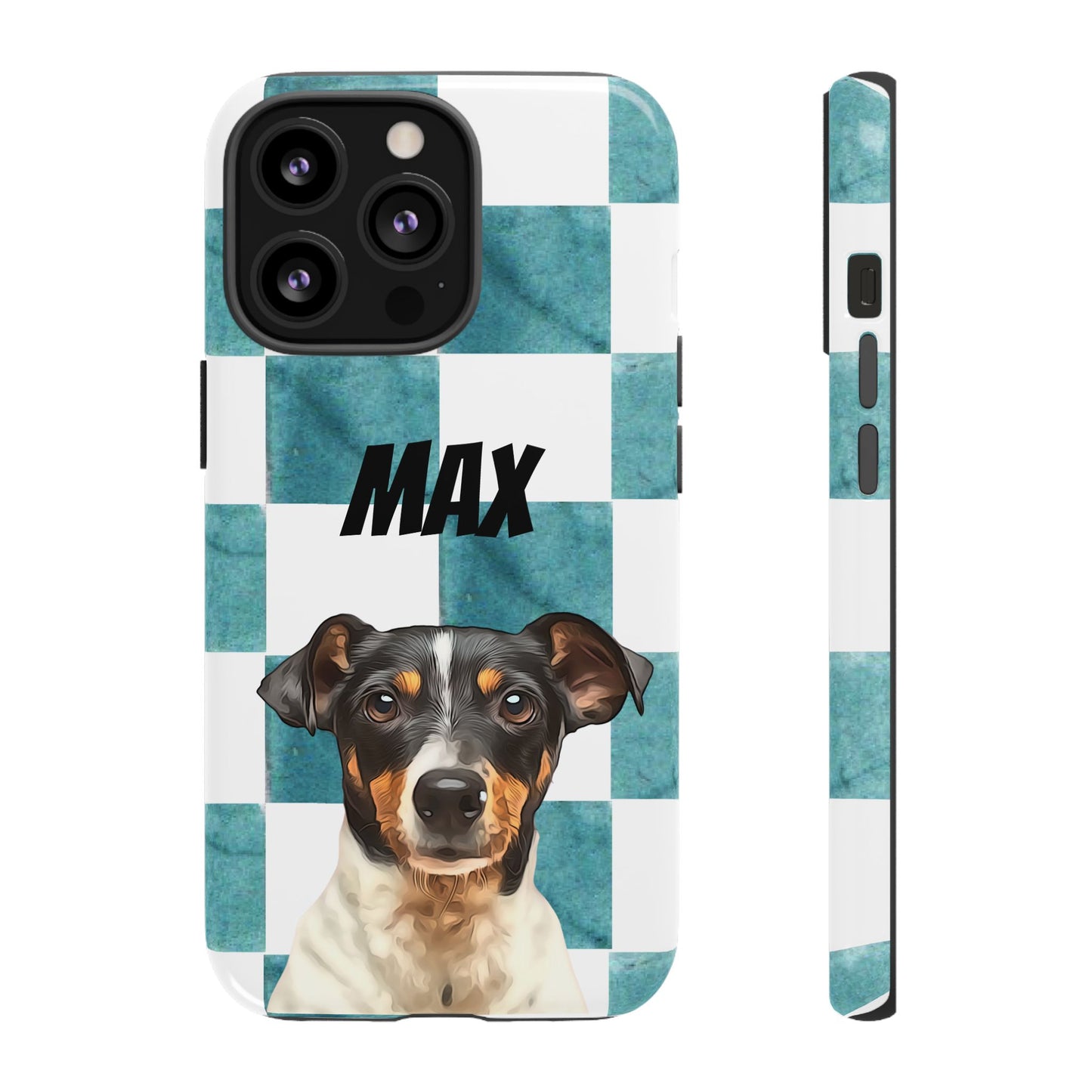 Custom Pet Portrait Phone Case, Checker Edition - furevermama